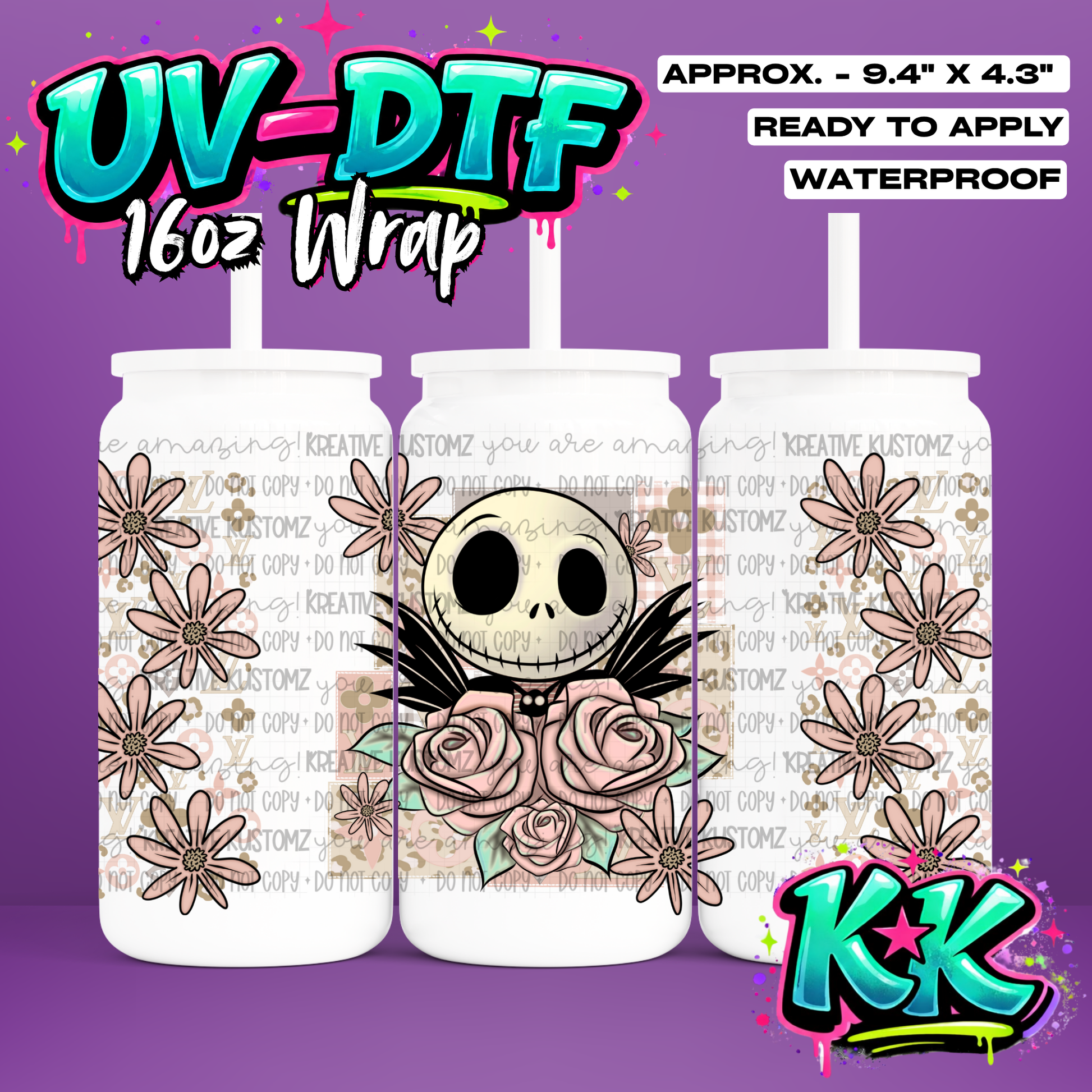 0026 | UV DTF Cup Wrap for 16oz Libbey Glass