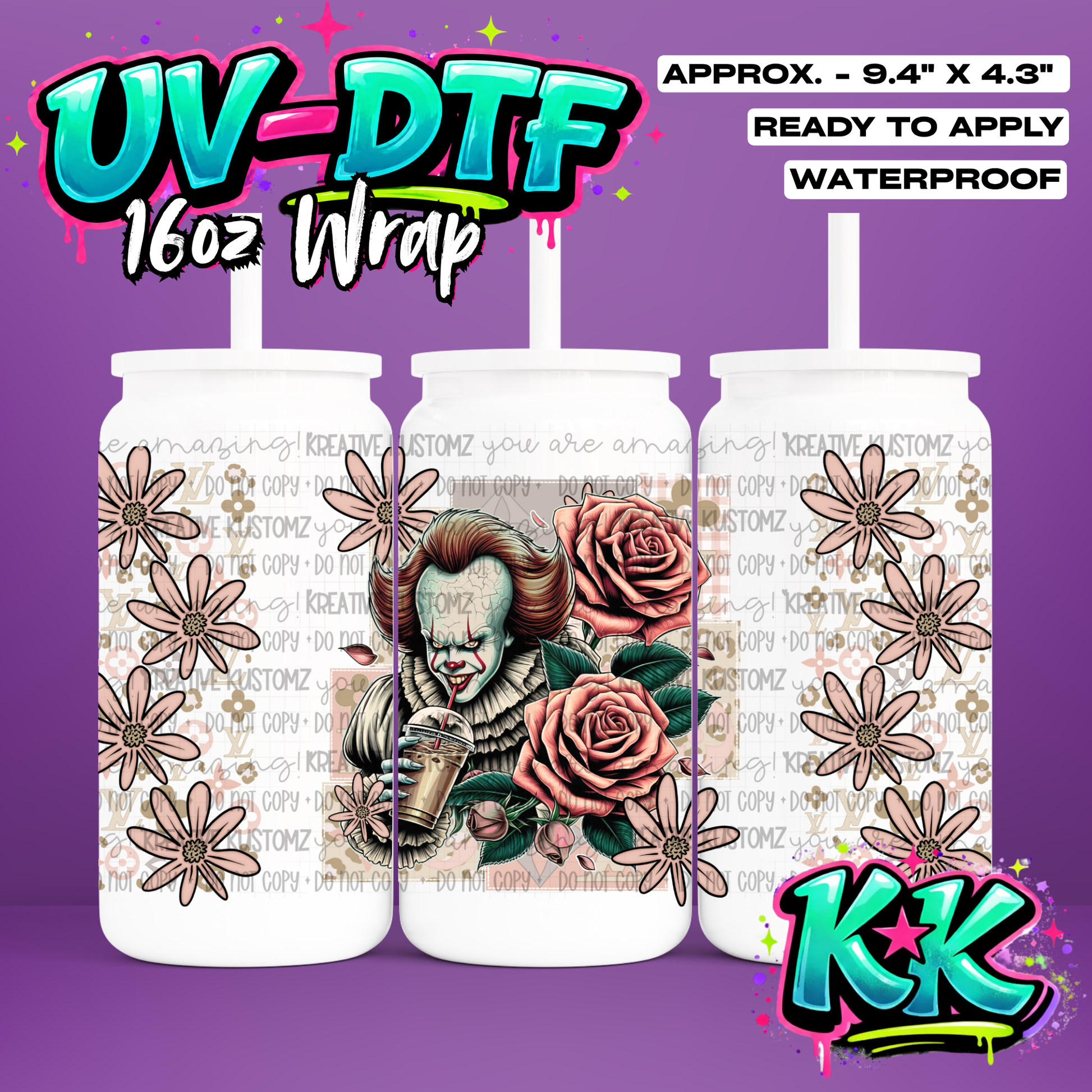 RTS | UV DTF Cup Wrap for 16oz Libbey Glass