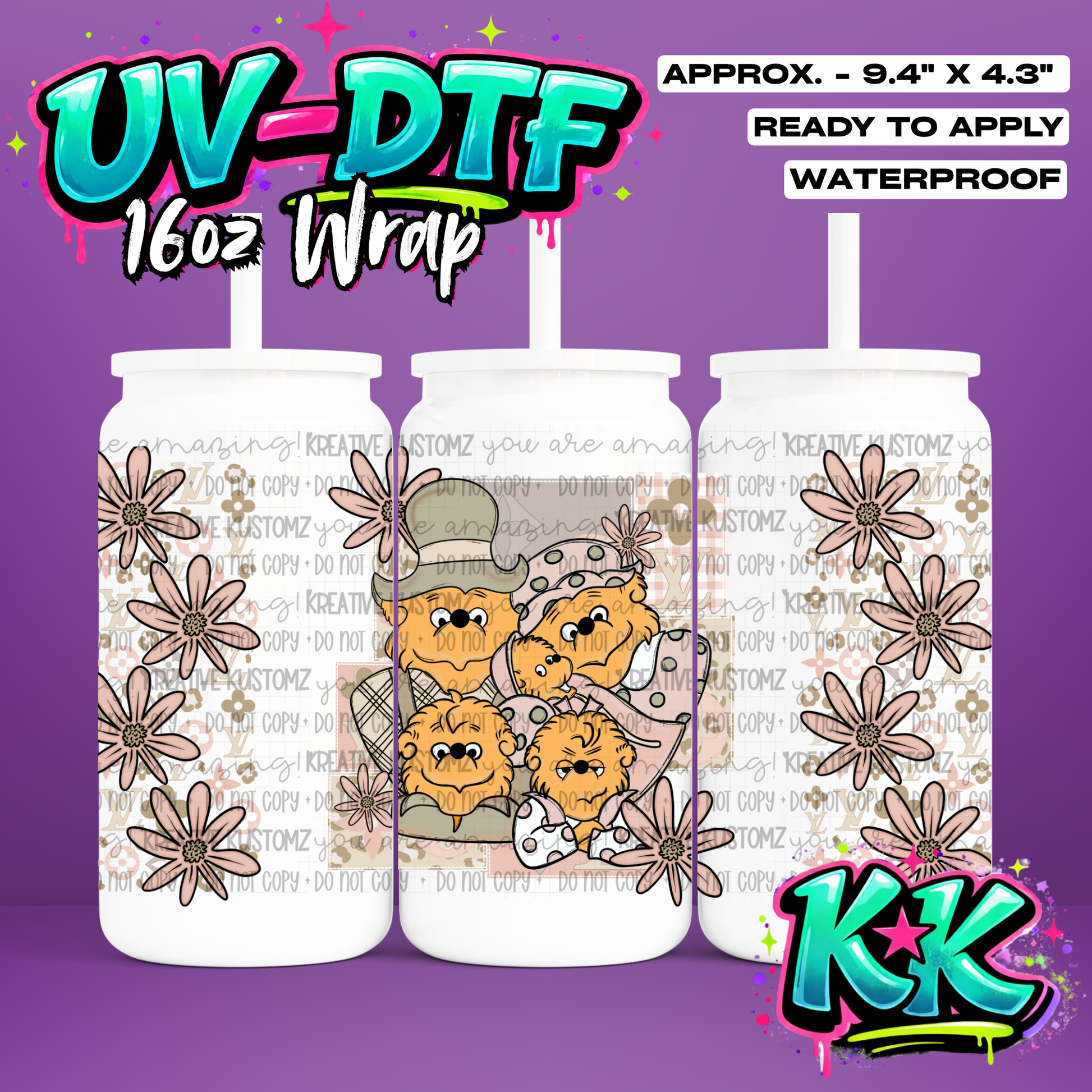 RTS | UV DTF Cup Wrap for 16oz Libbey Glass