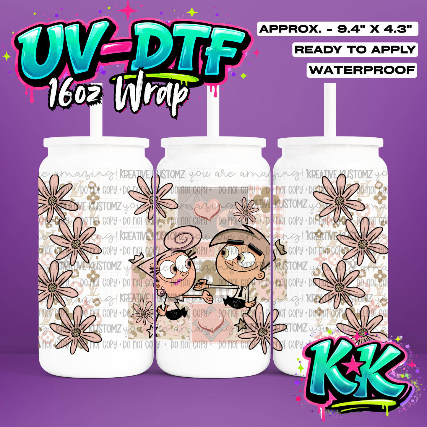 RTS | UV DTF Cup Wrap for 16oz Libbey Glass