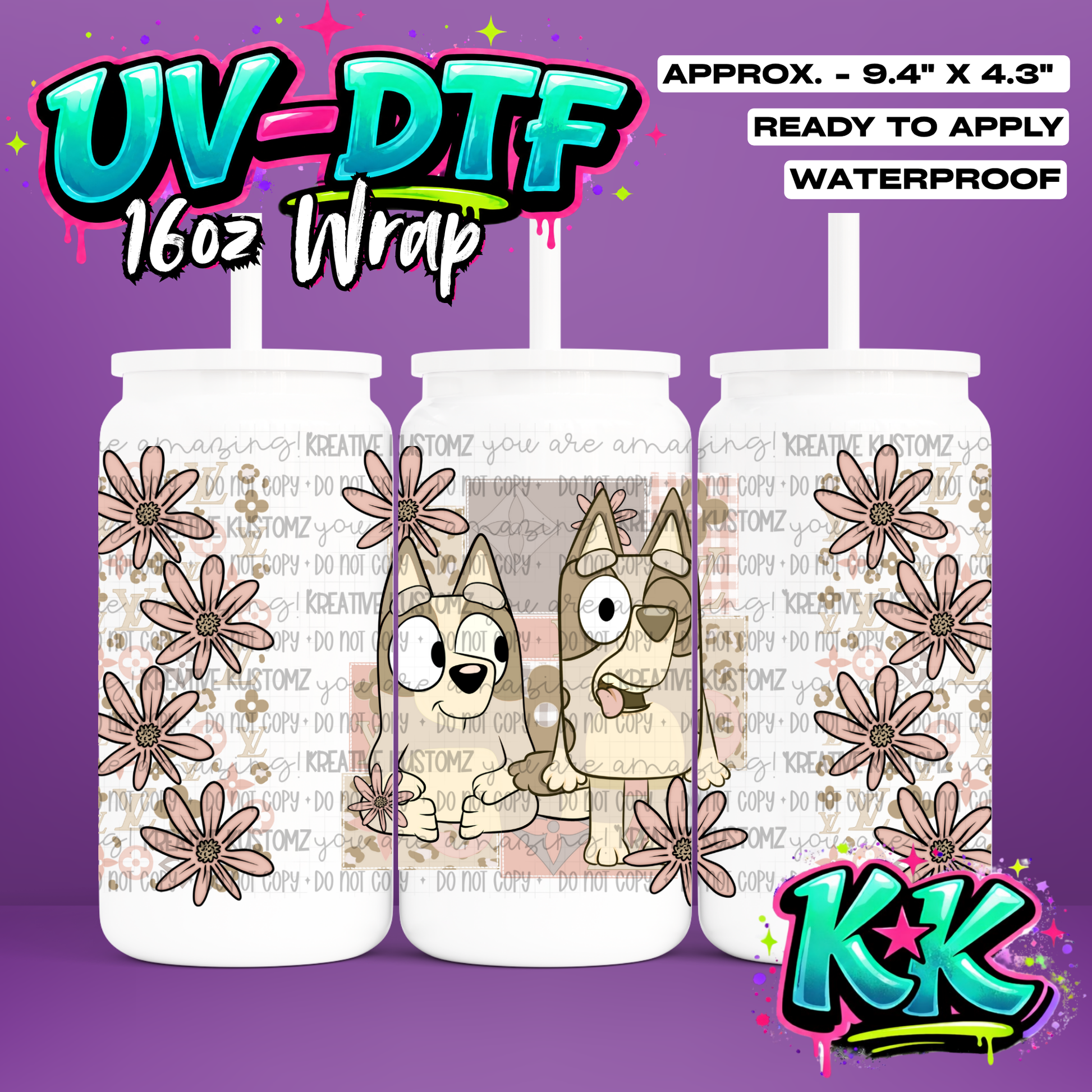 0036 | UV DTF Cup Wrap for 16oz Libbey Glass