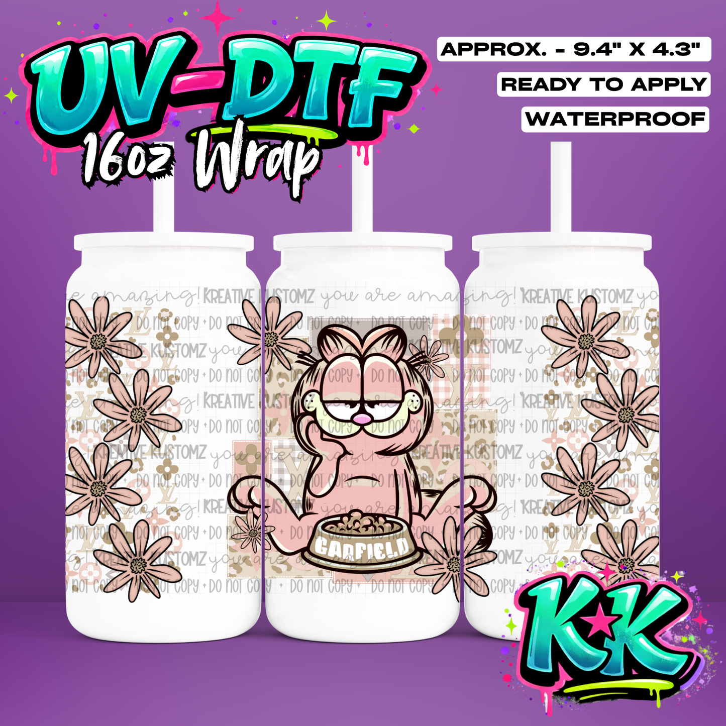 RTS | UV DTF Cup Wrap for 16oz Libbey Glass
