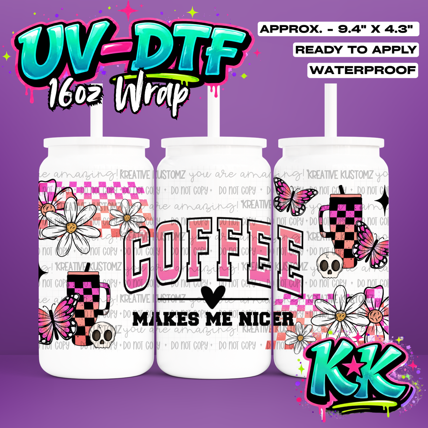 0041 | UV DTF Cup Wrap for 16oz Libbey Glass