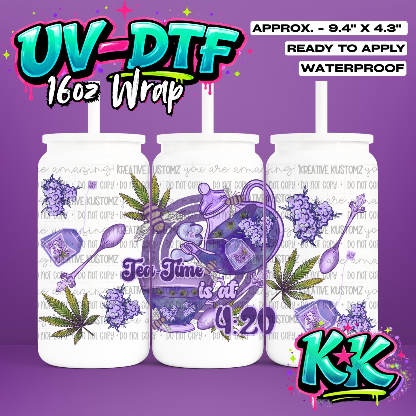 0044 | UV DTF Cup Wrap for 16oz Libbey Glass