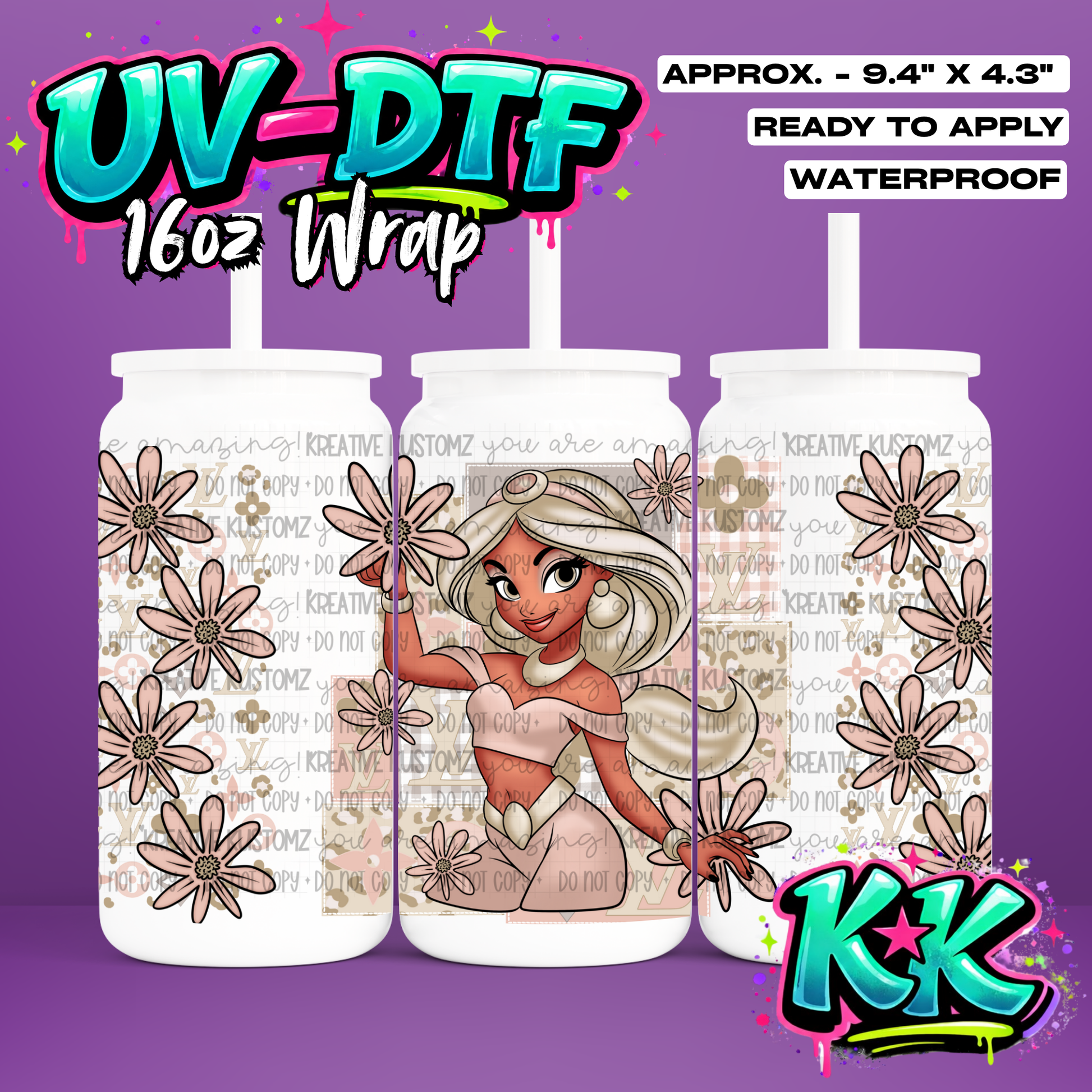 RTS | UV DTF Cup Wrap for 16oz Libbey Glass