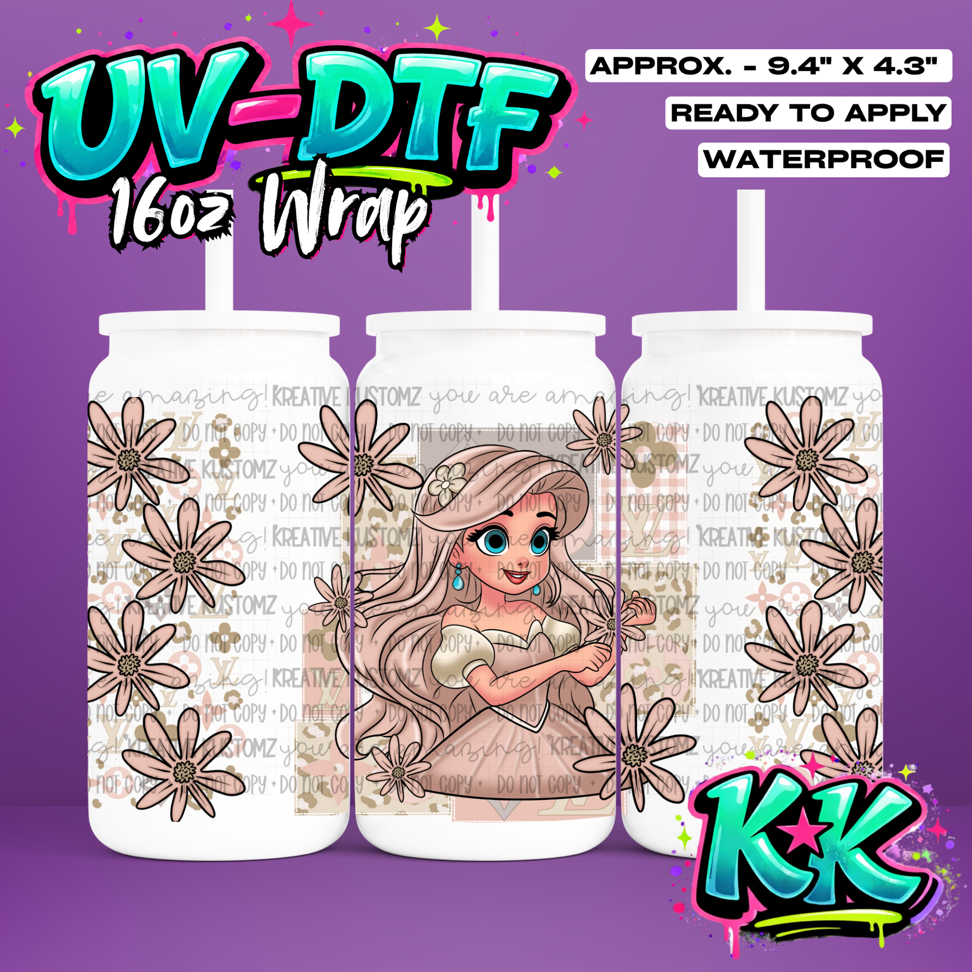RTS | UV DTF Cup Wrap for 16oz Libbey Glass