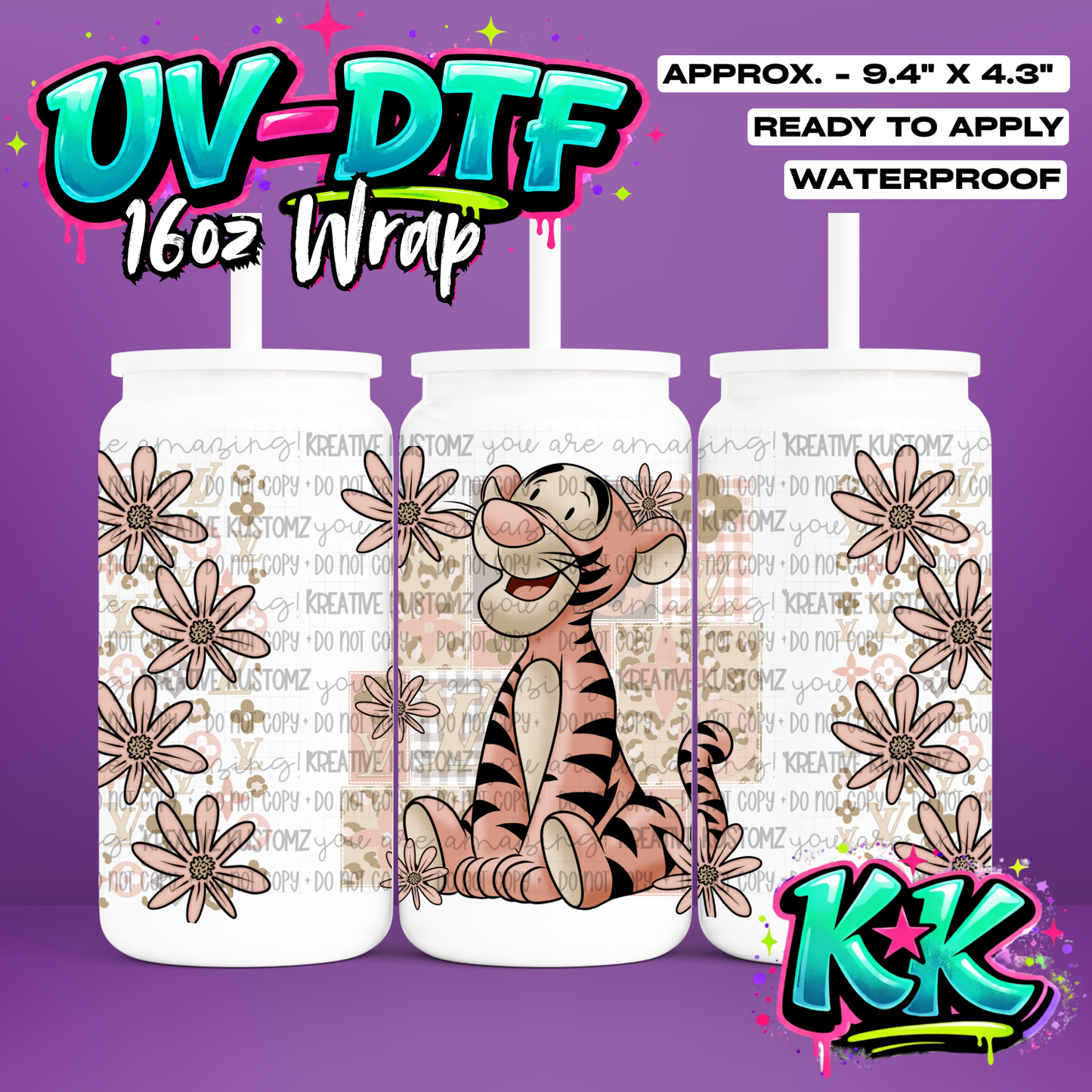 0055 | UV DTF Cup Wrap for 16oz Libbey Glass