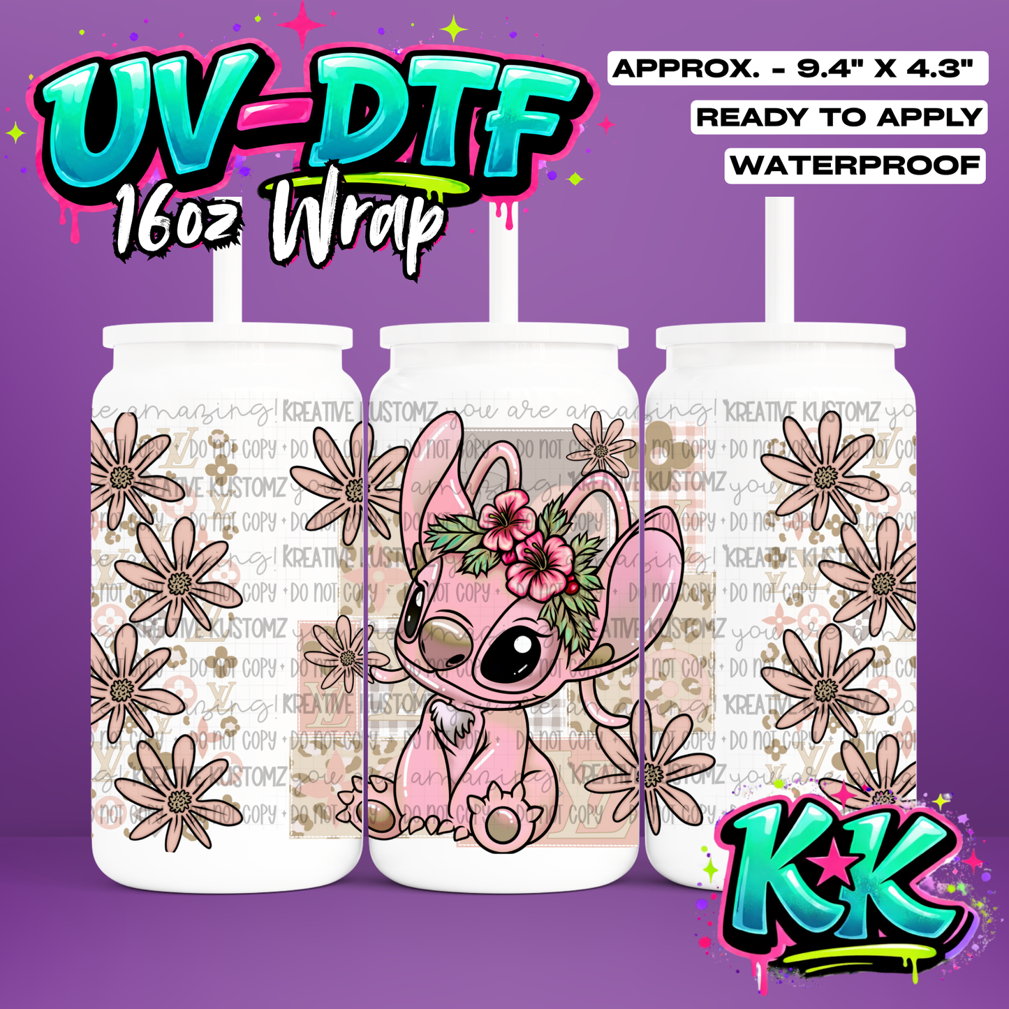 0056 | UV DTF Cup Wrap for 16oz Libbey Glass