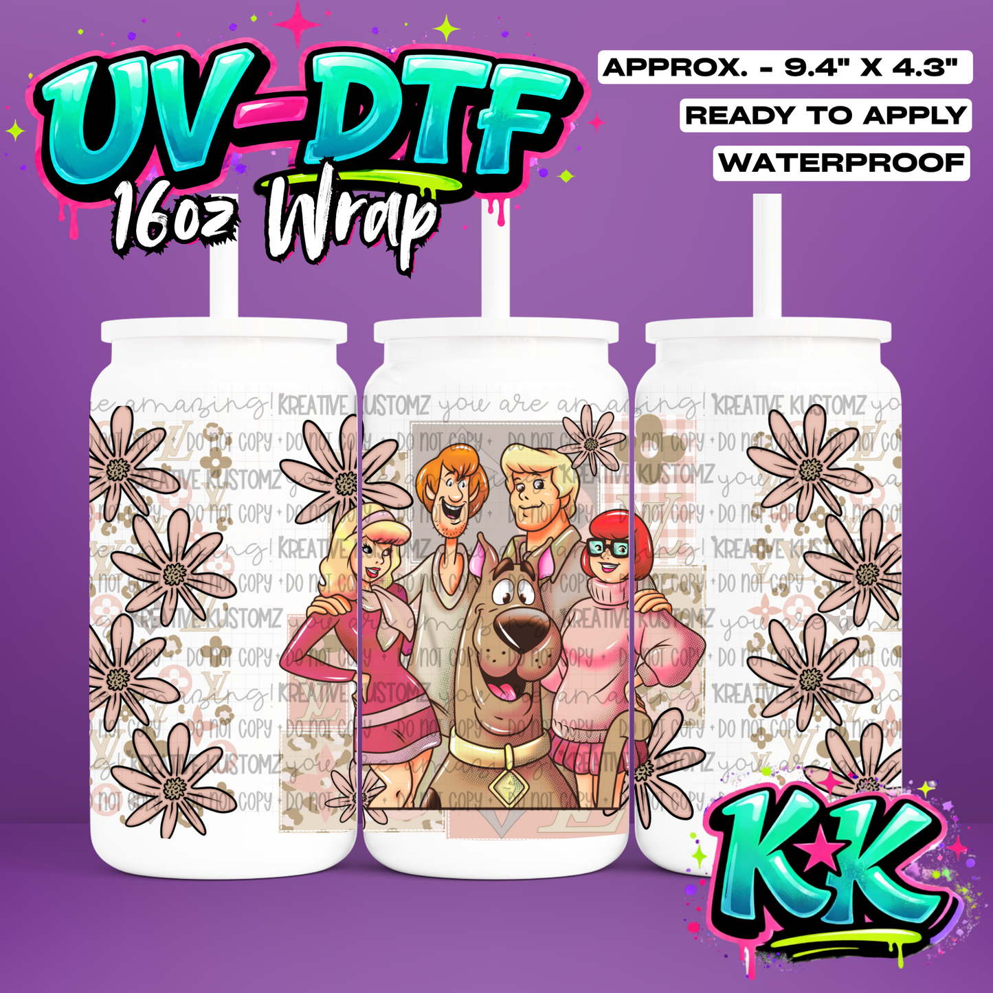 0058 | UV DTF Cup Wrap for 16oz Libbey Glass
