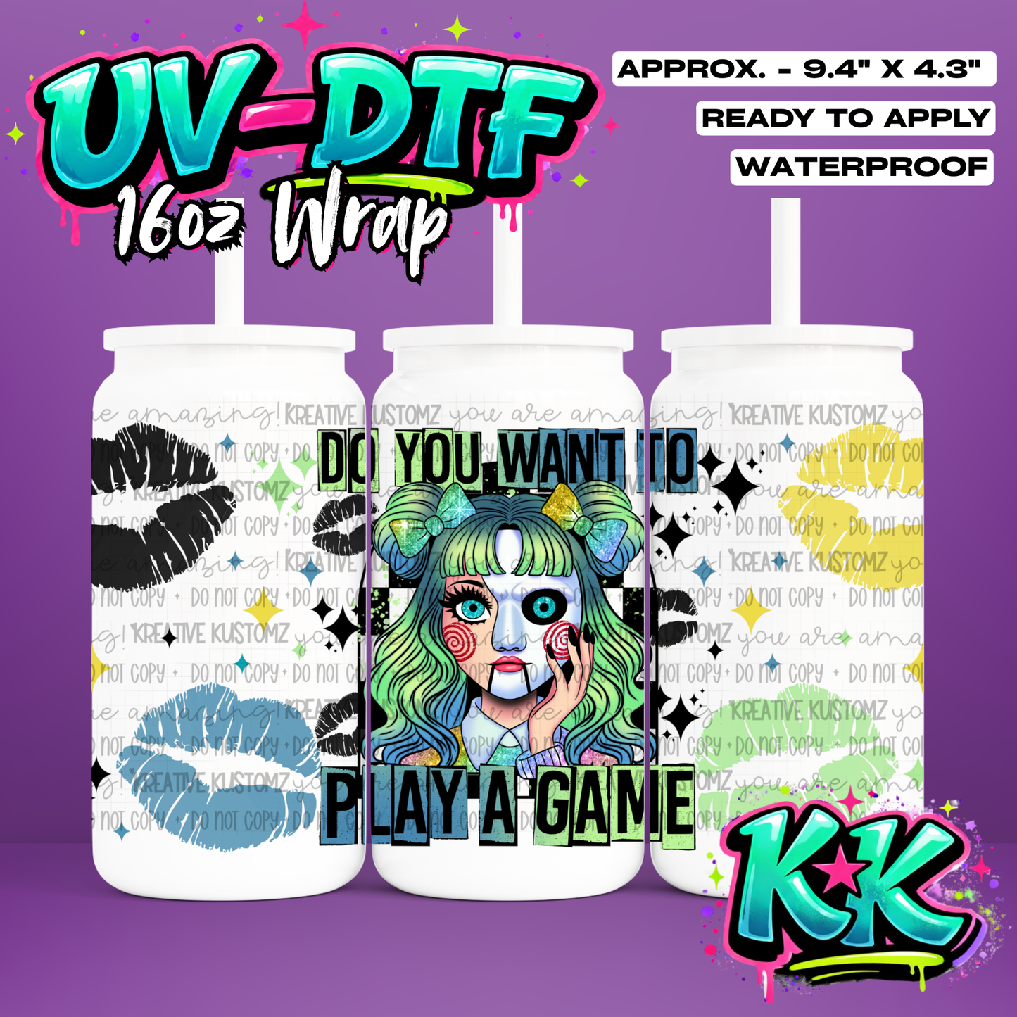 0063 | UV DTF Cup Wrap for 16oz Libbey Glass