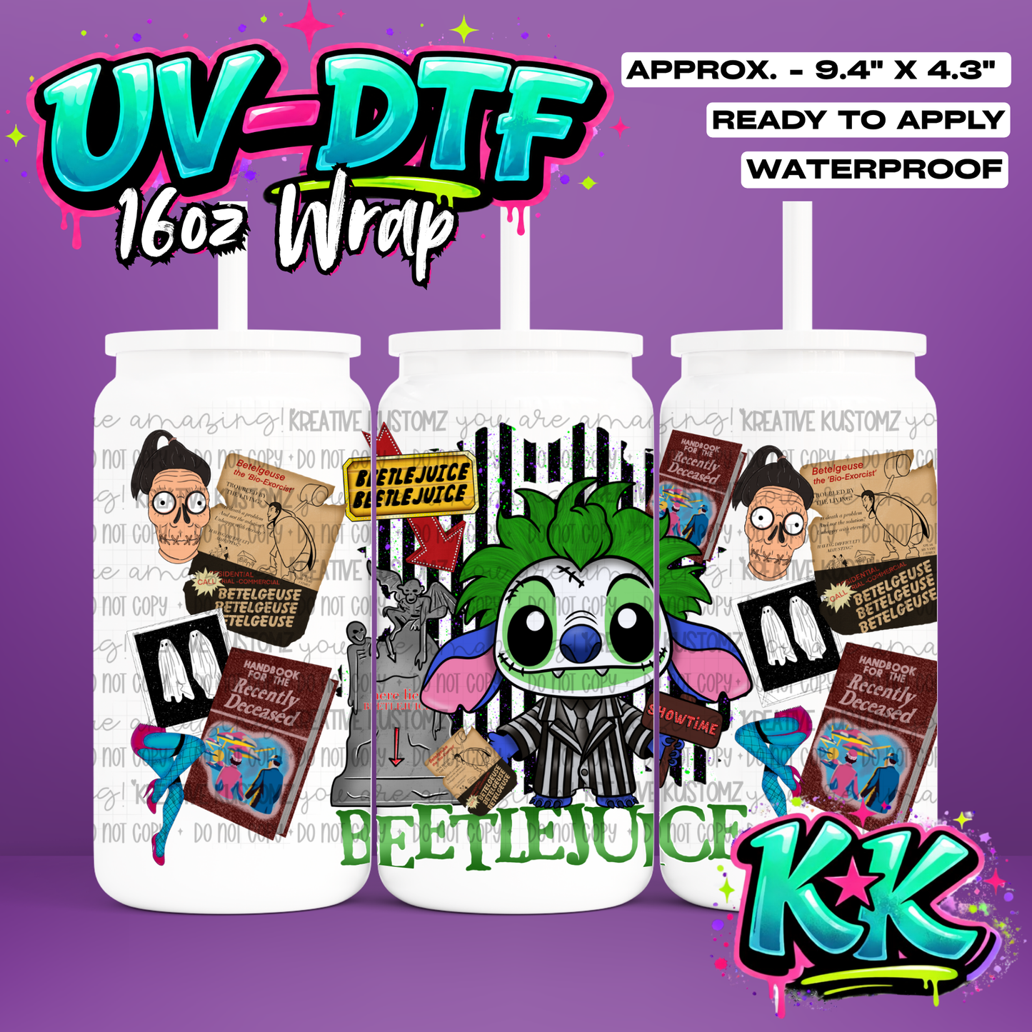 75 | UV DTF Cup Wrap for 16oz Libbey Glass