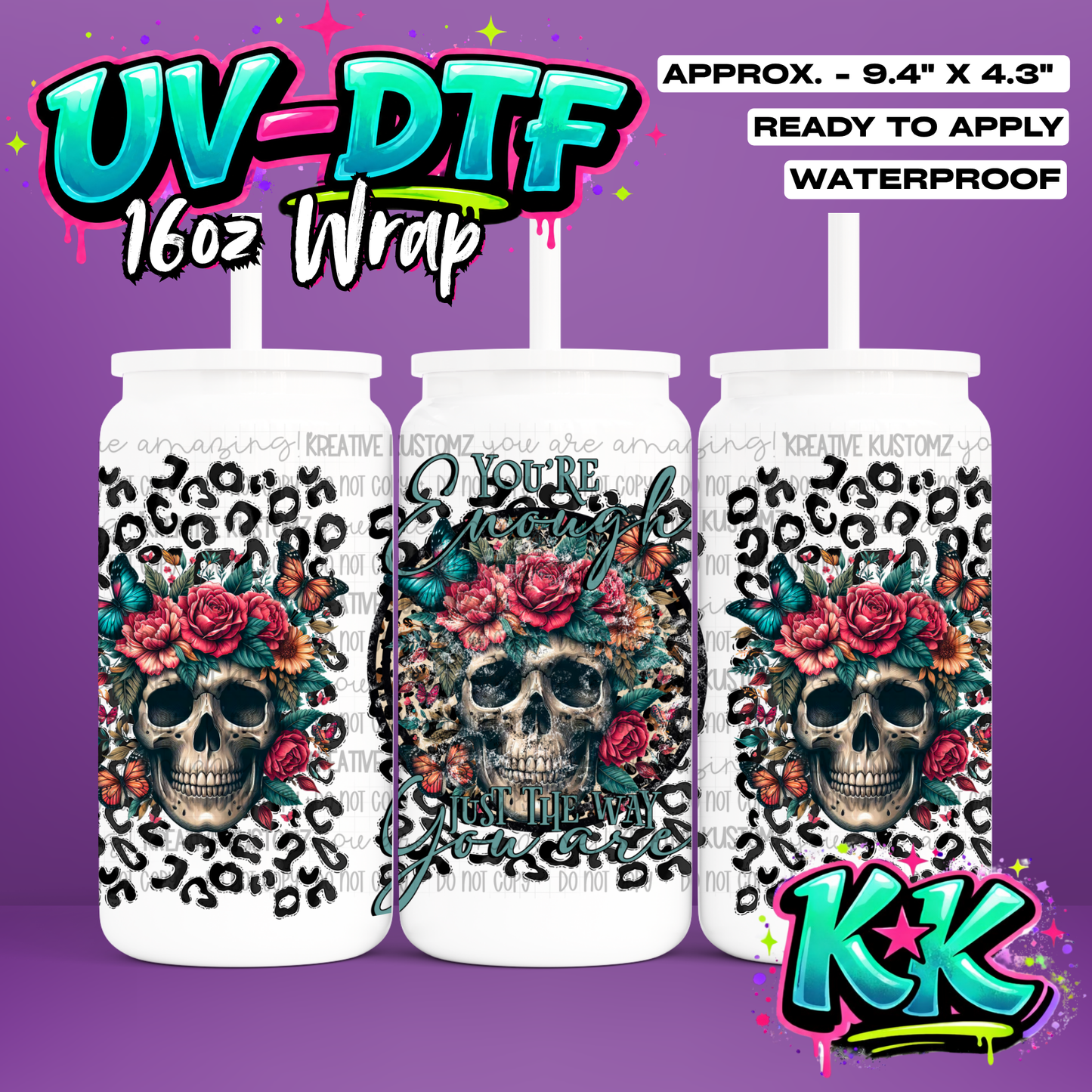 76 | UV DTF Cup Wrap for 16oz Libbey Glass