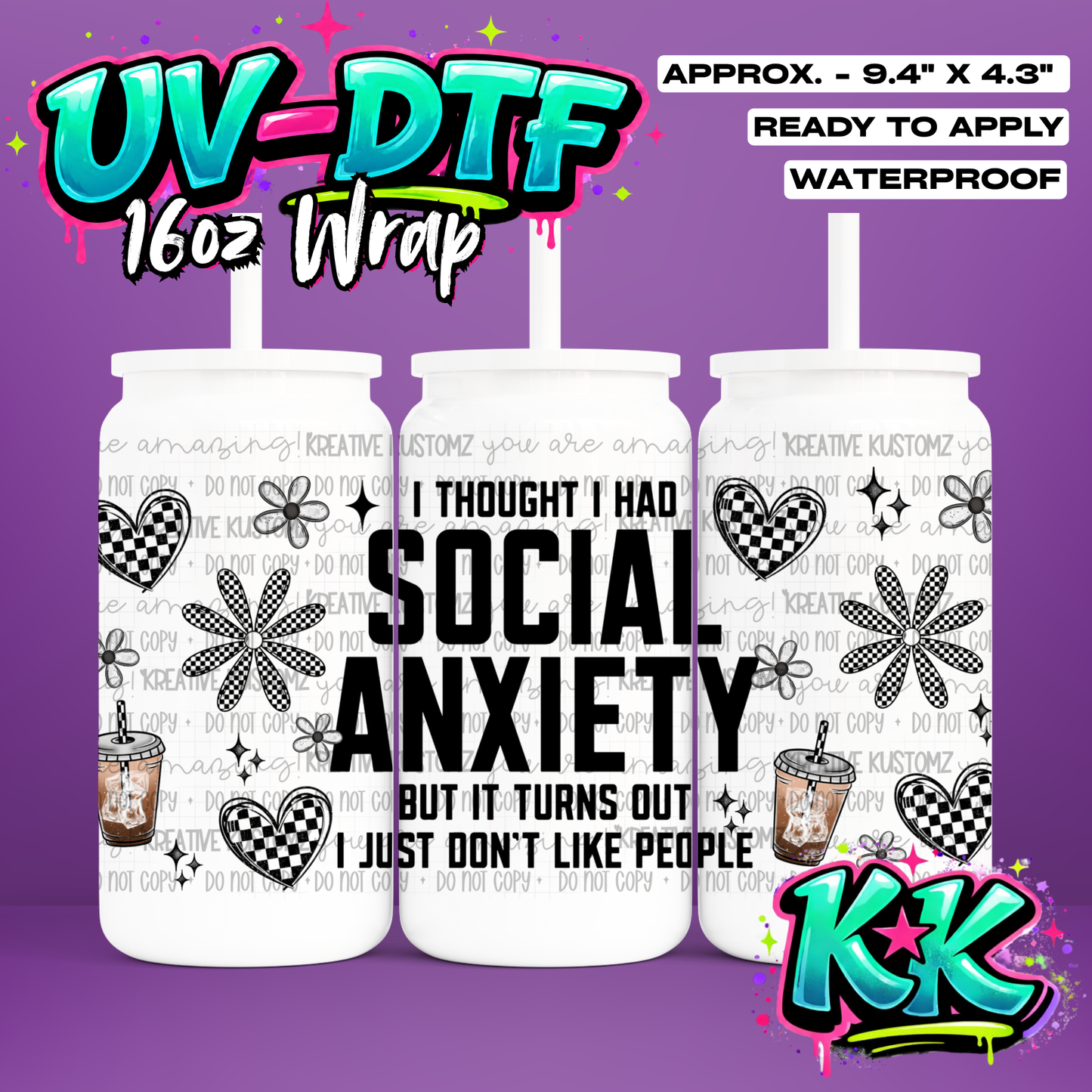 0078 | UV DTF Cup Wrap for 16oz Libbey Glass