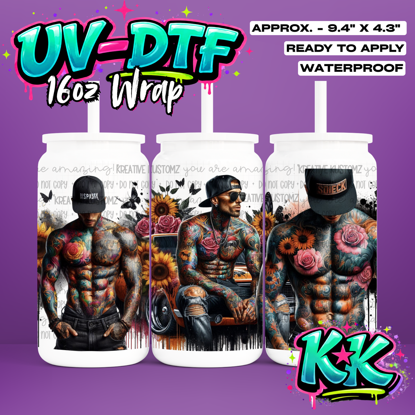 0082 | UV DTF Cup Wrap for 16oz Libbey Glass