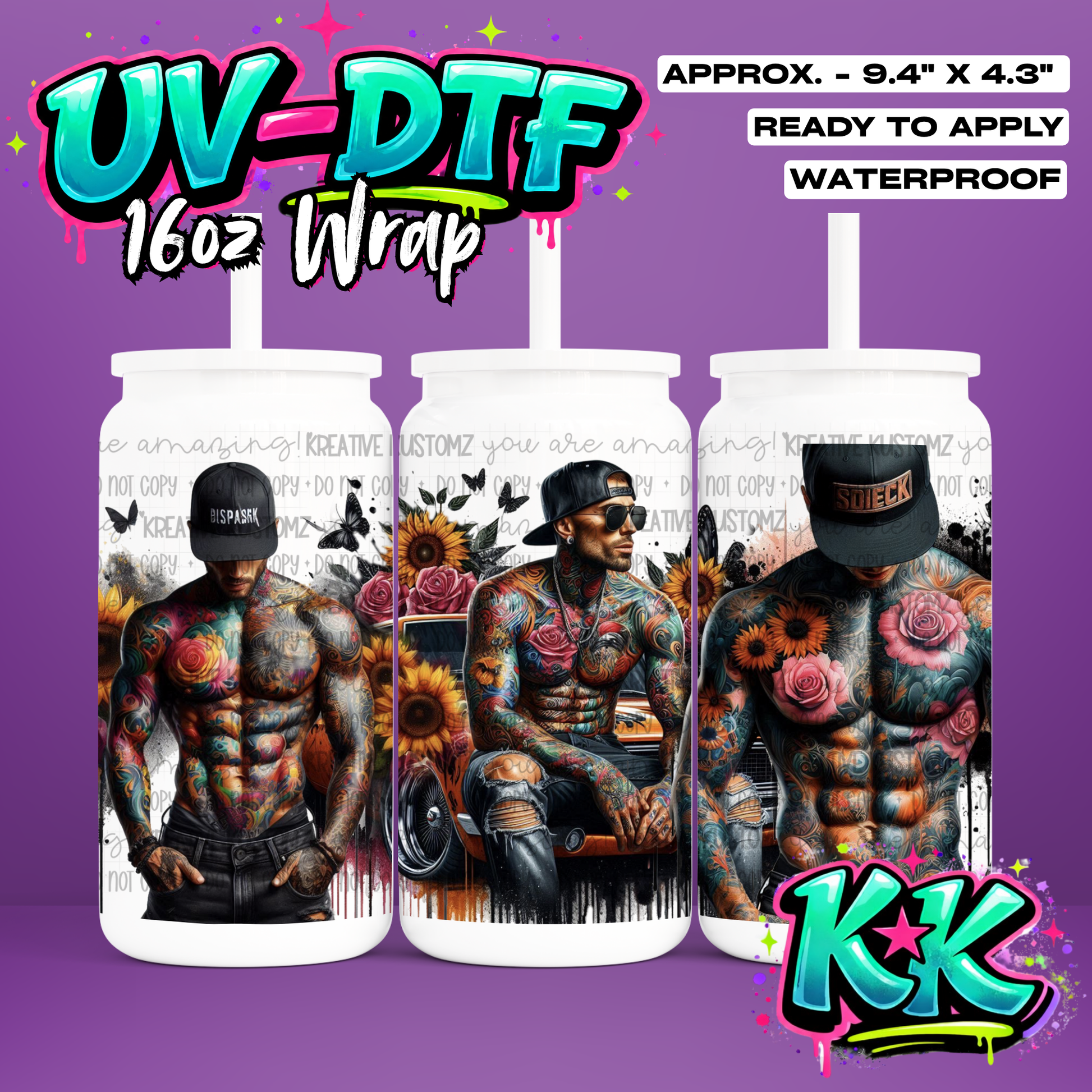 0082 | UV DTF Cup Wrap for 16oz Libbey Glass