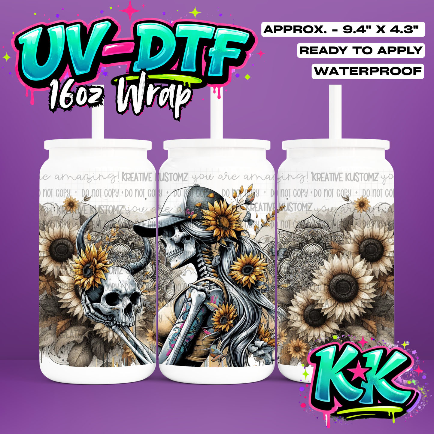 0085 | UV DTF Cup Wrap for 16oz Libbey Glass