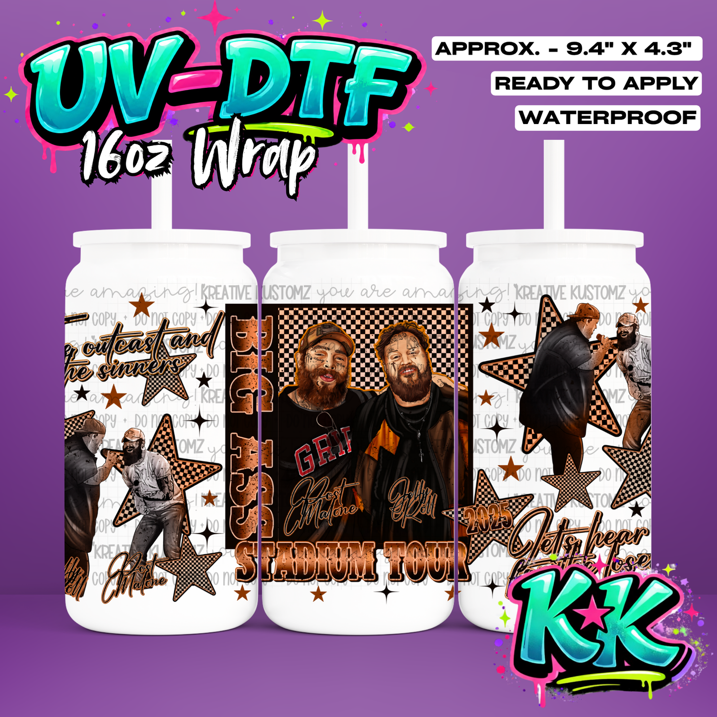 0098 | UV DTF Cup Wrap for 16oz Libbey Glass