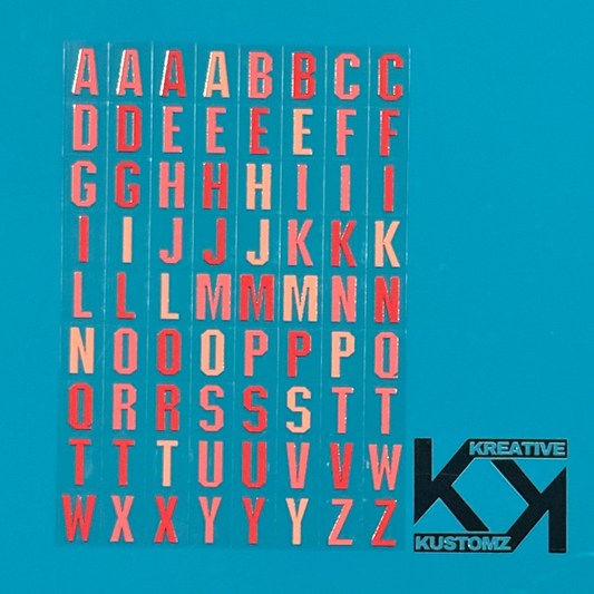 A5 UVDTF Element Sheet - Pink Red ABC