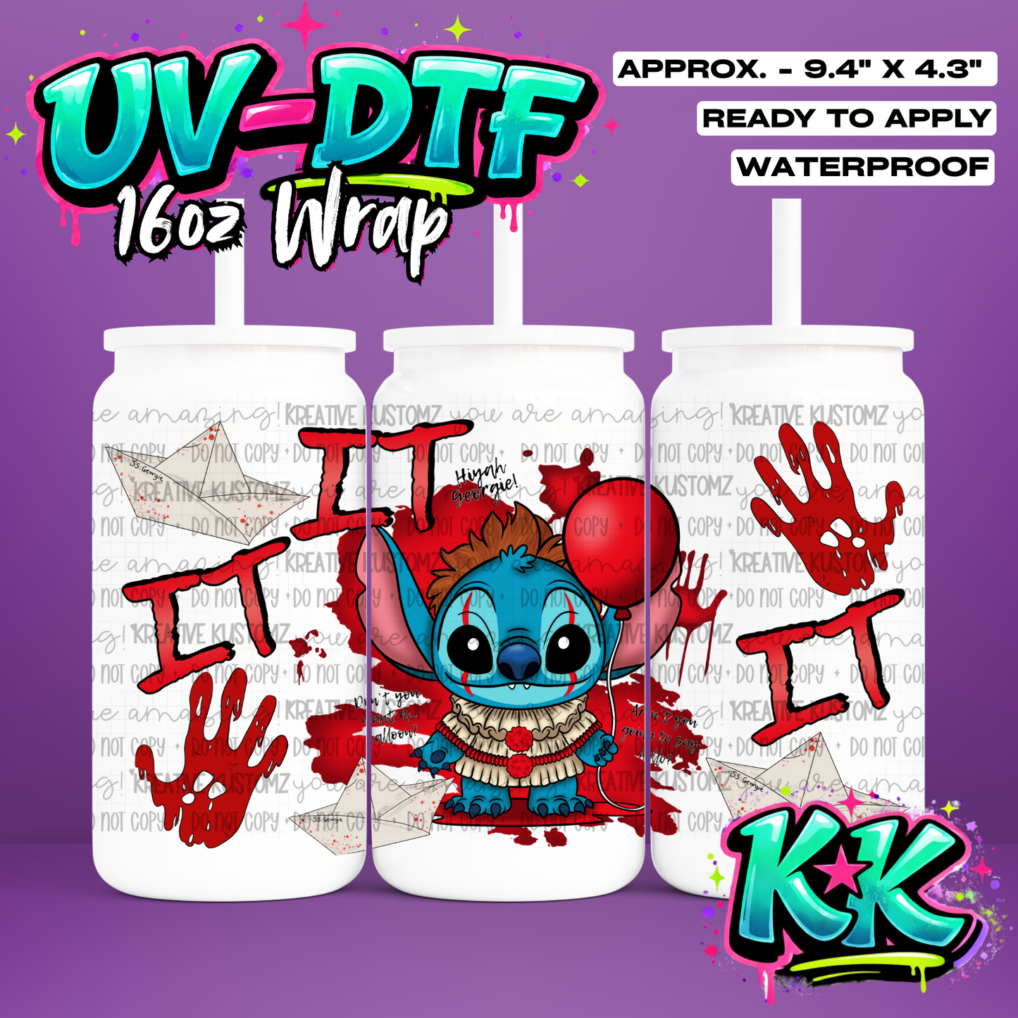 0106 | UV DTF Cup Wrap for 16oz Libbey Glass