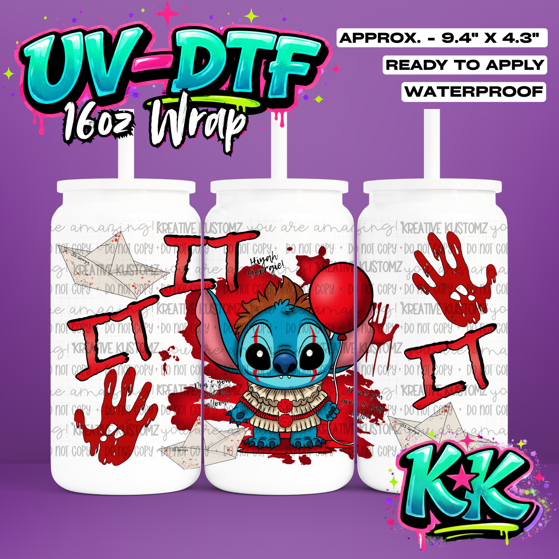 0106 | UV DTF Cup Wrap for 16oz Libbey Glass