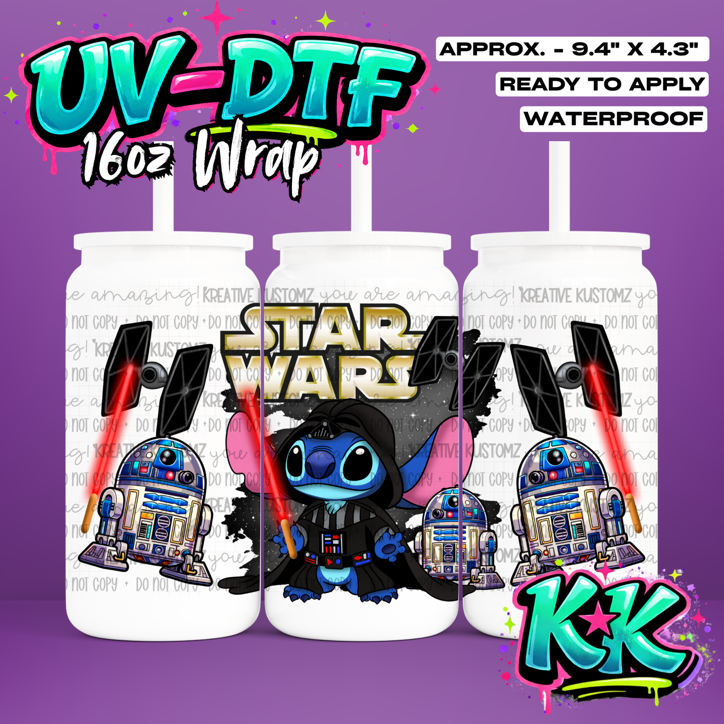 0108 | UV DTF Cup Wrap for 16oz Libbey Glass