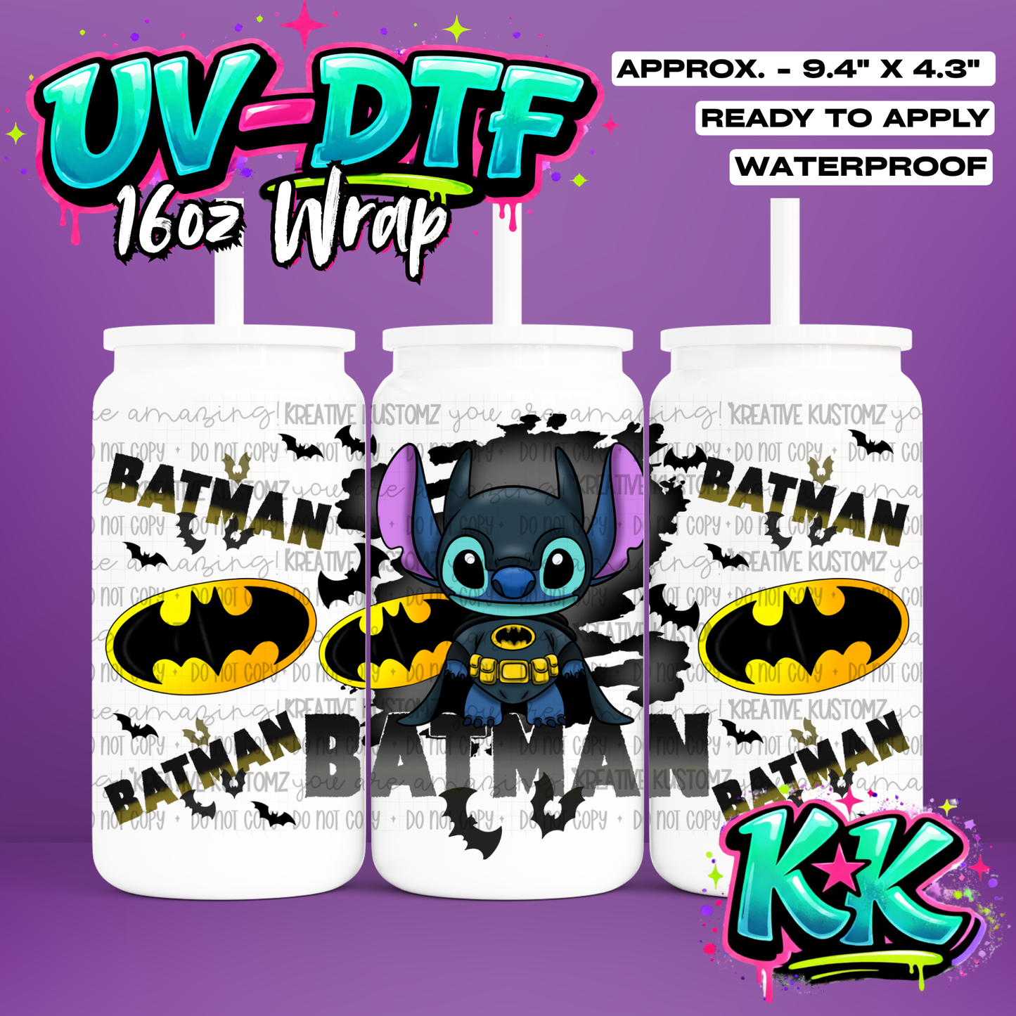 0109 | UV DTF Cup Wrap for 16oz Libbey Glass