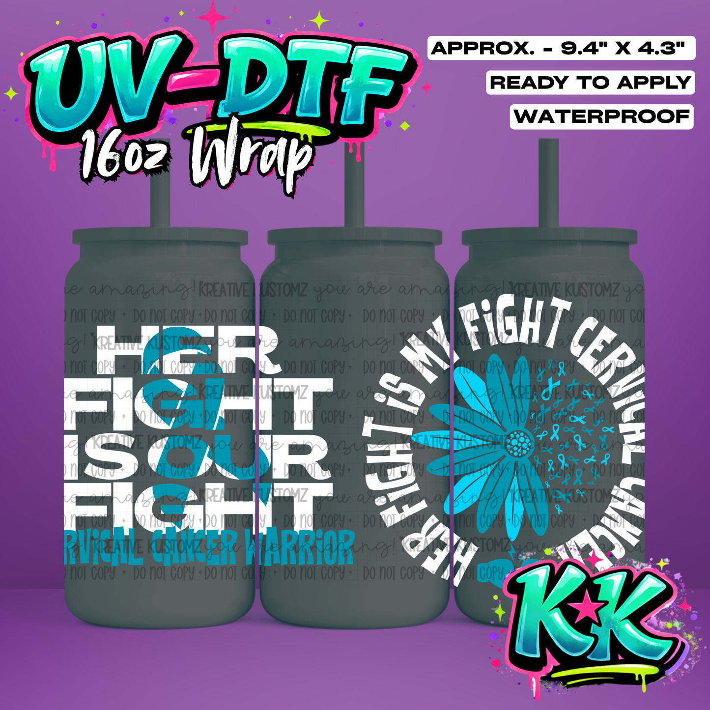 111 | UV DTF Cup Wrap for 16oz Libbey Glass