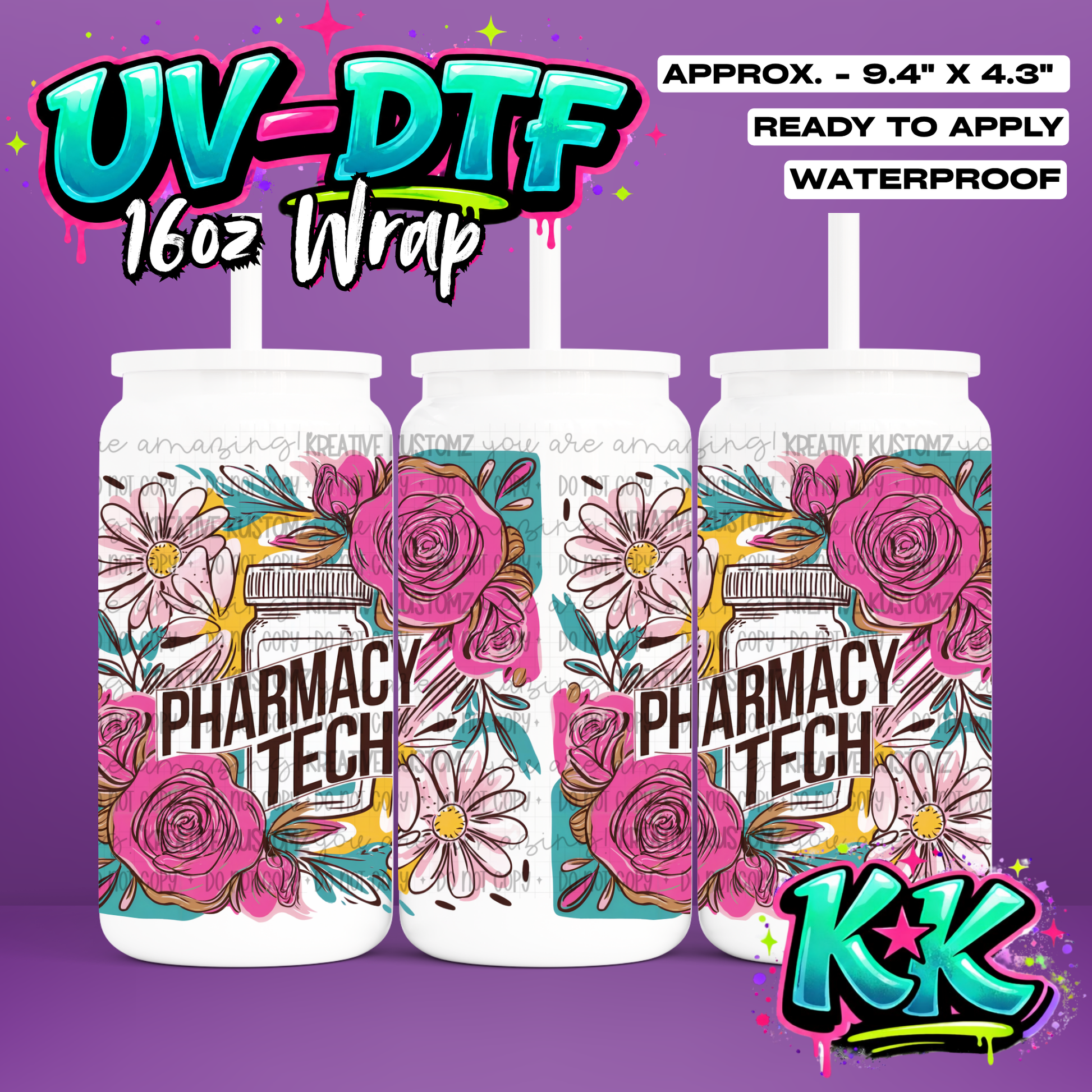 112 | UV DTF Cup Wrap for 16oz Libbey Glass