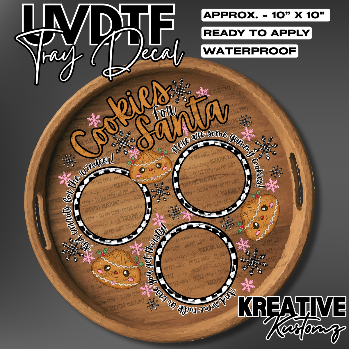 Christmas Cookie | Circle | UV DTF Tray Decal