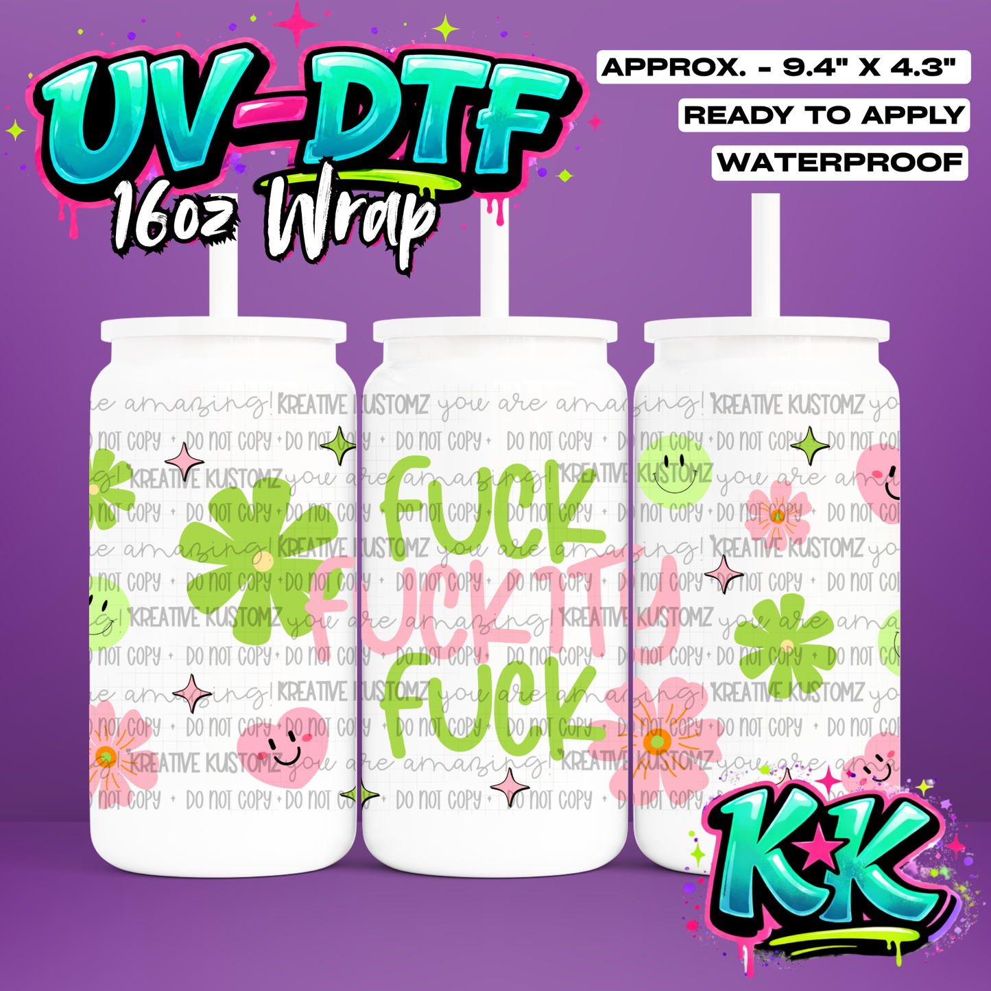0222 | UV DTF Cup Wrap for 16oz Libbey Glass