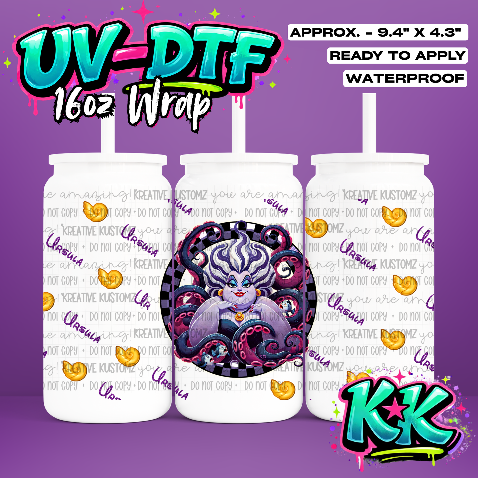 0368 | UV DTF Cup Wrap for 16oz Libbey Glass