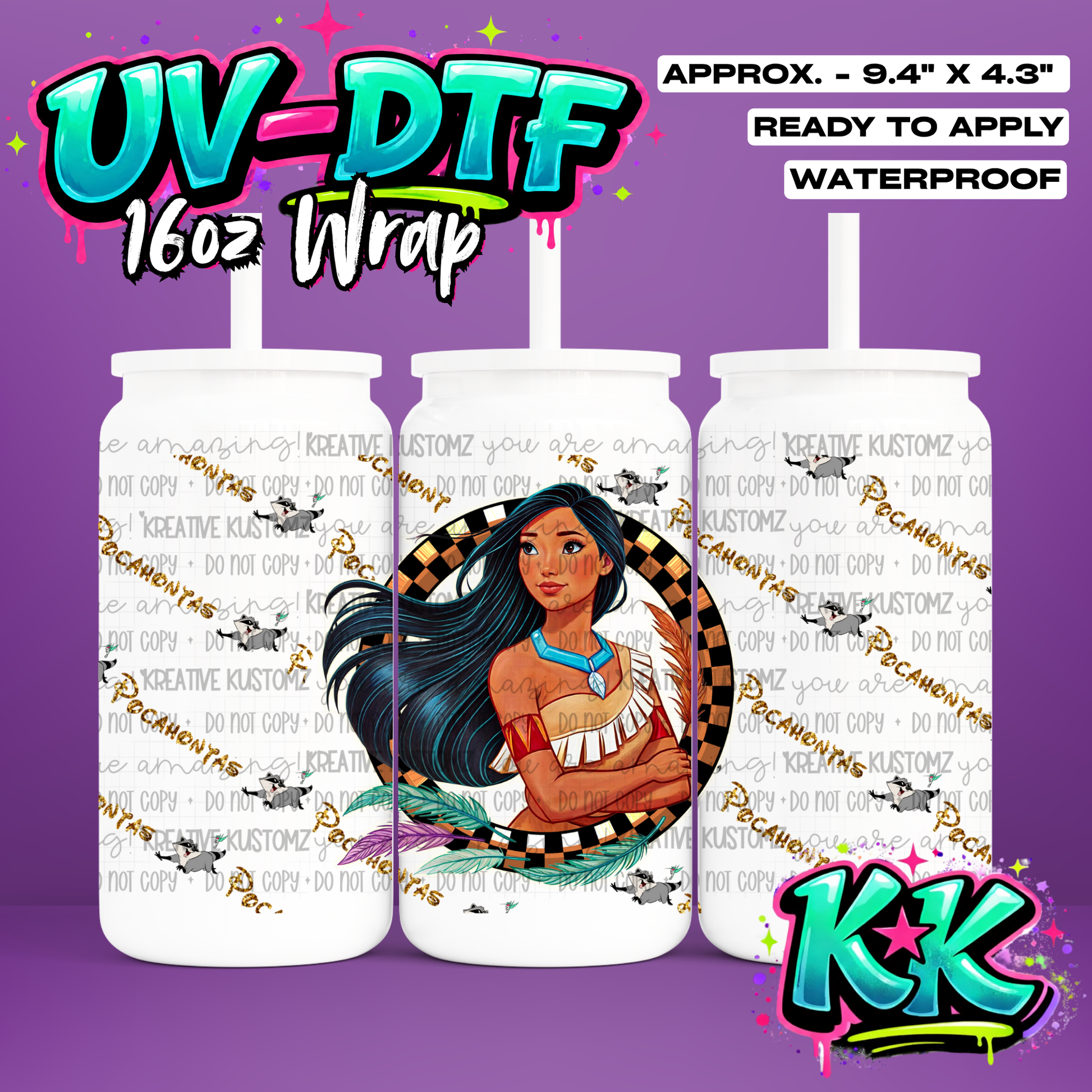 0374 | UV DTF Cup Wrap for 16oz Libbey Glass