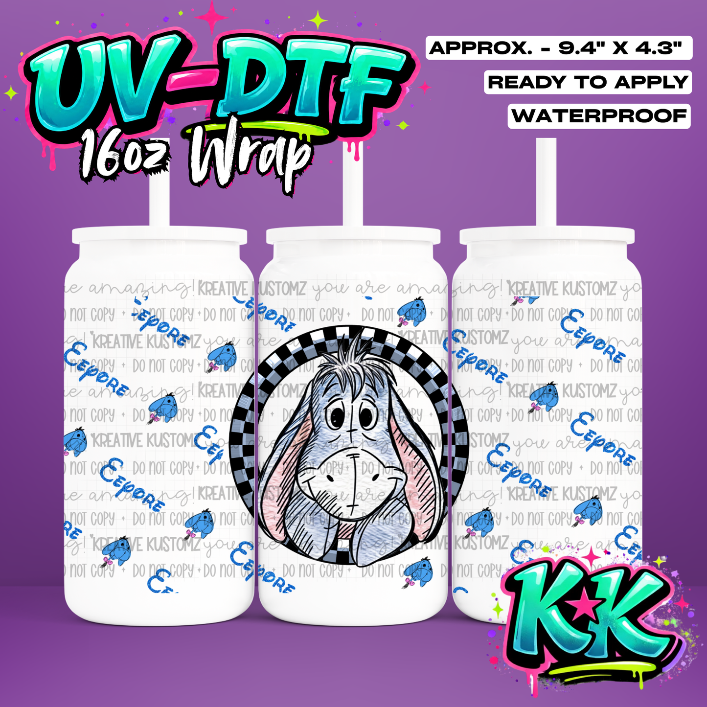0385 | UV DTF Cup Wrap for 16oz Libbey Glass