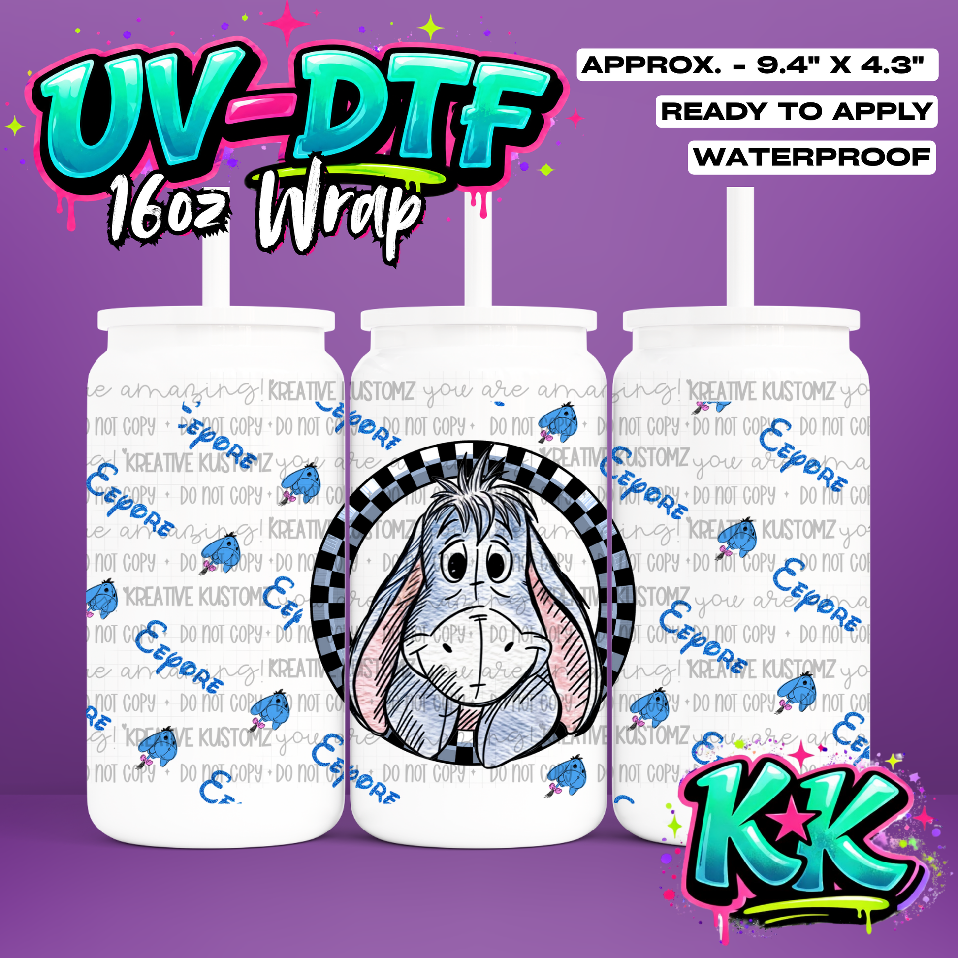 0385 | UV DTF Cup Wrap for 16oz Libbey Glass
