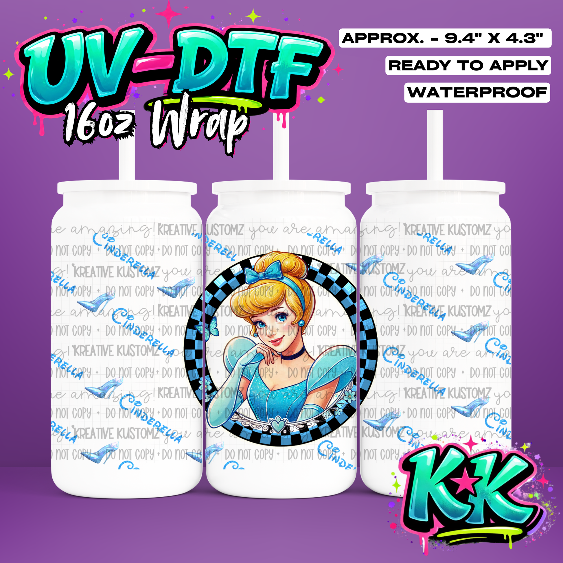 0387 | UV DTF Cup Wrap for 16oz Libbey Glass