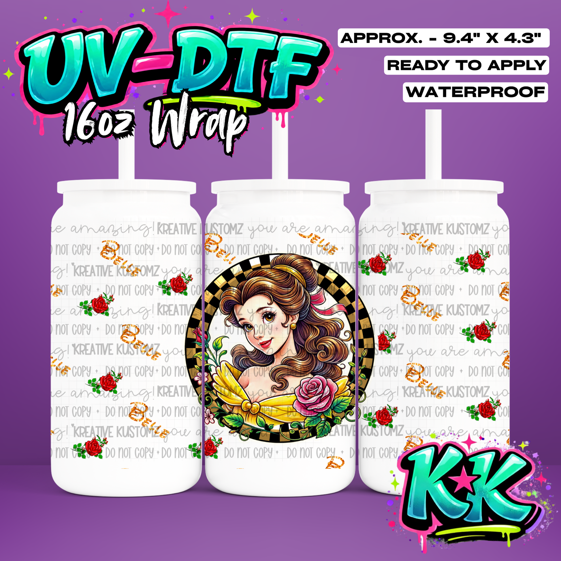 0388 | UV DTF Cup Wrap for 16oz Libbey Glass