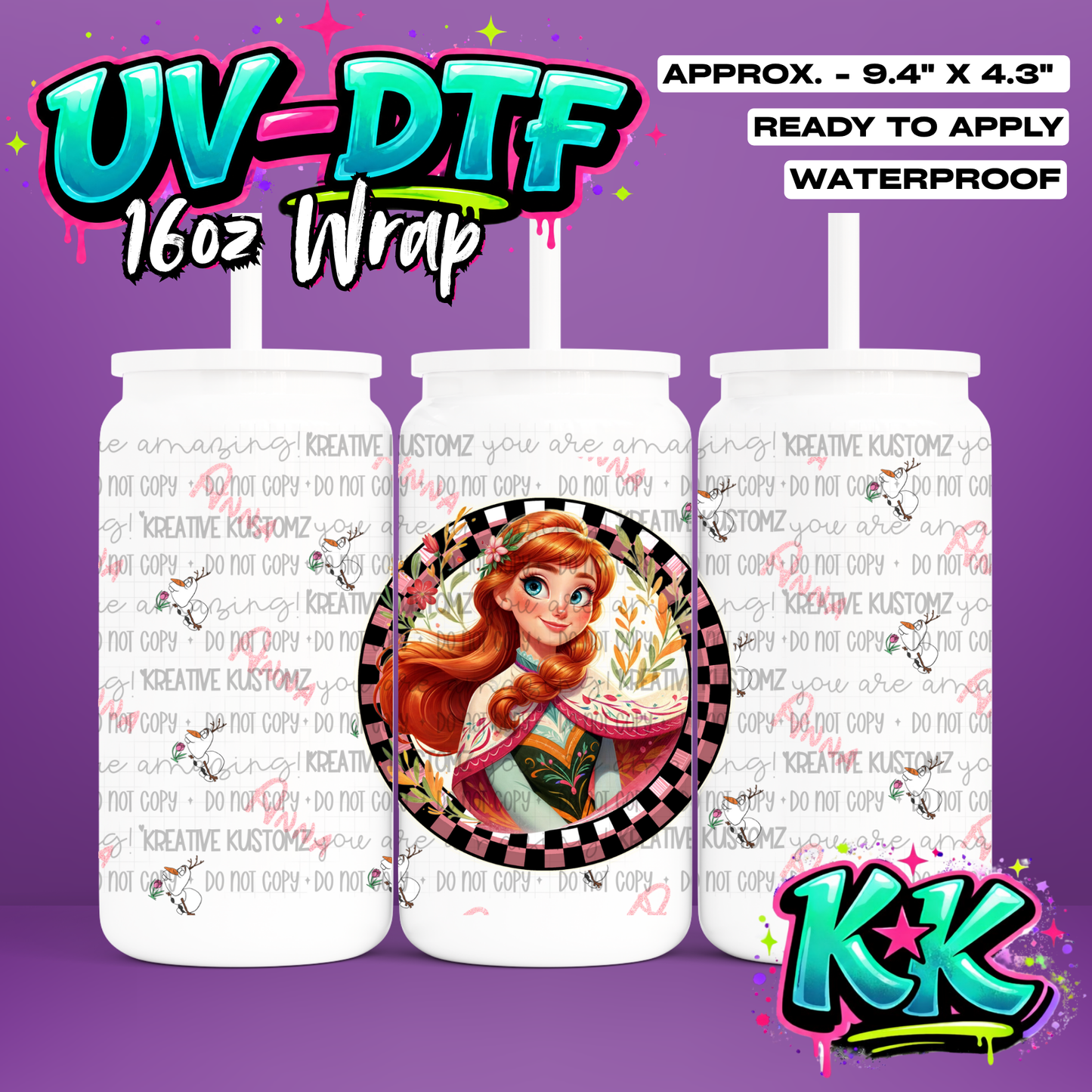 0391 | UV DTF Cup Wrap for 16oz Libbey Glass