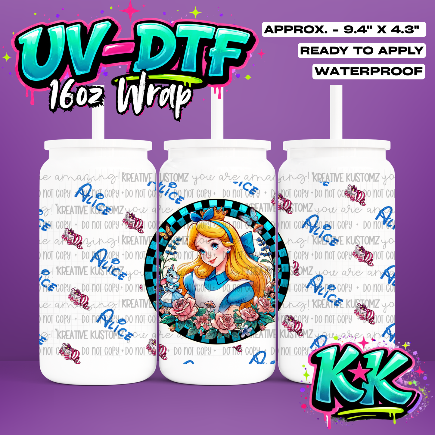 0392 | UV DTF Cup Wrap for 16oz Libbey Glass