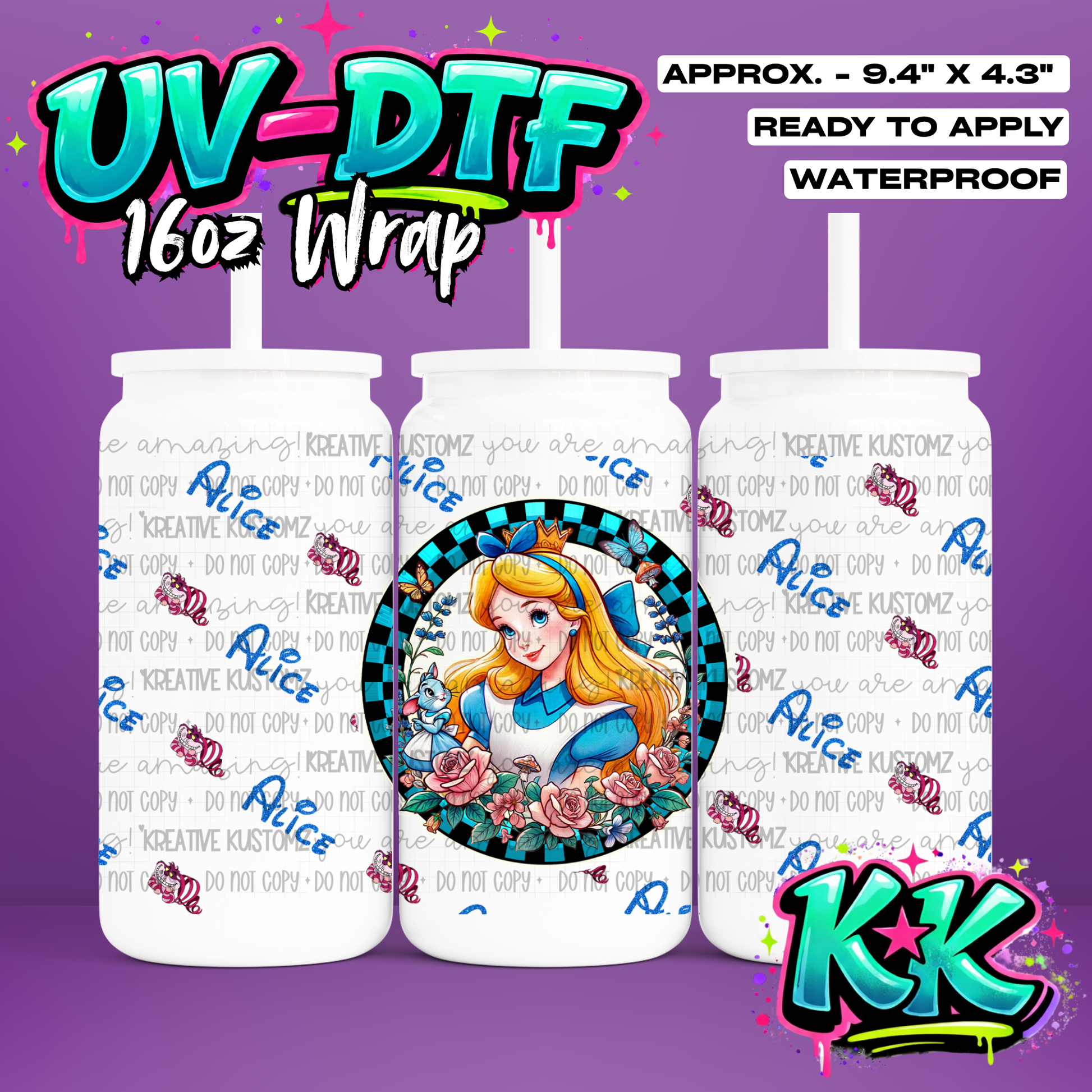 0392 | UV DTF Cup Wrap for 16oz Libbey Glass