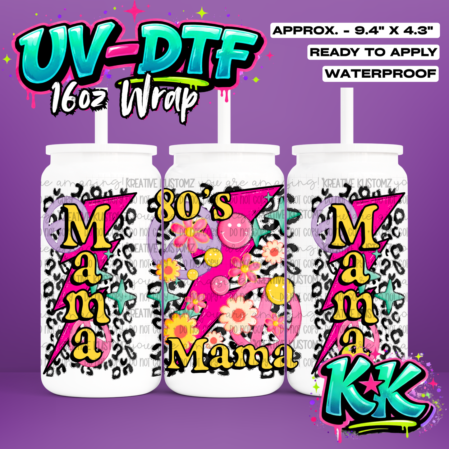 0393 | UV DTF Cup Wrap for 16oz Libbey Glass