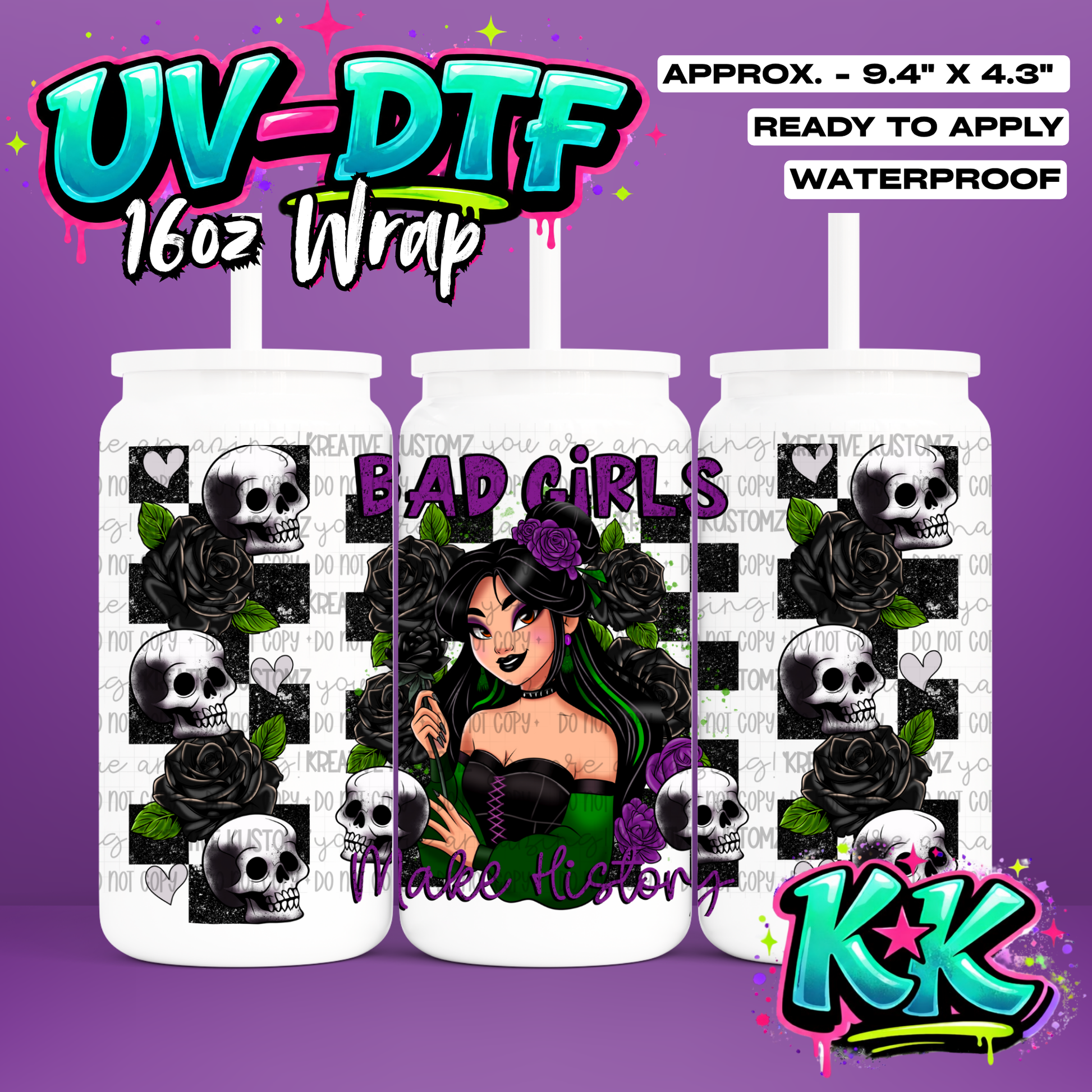 403 | UV DTF Cup Wrap for 16oz Libbey Glass