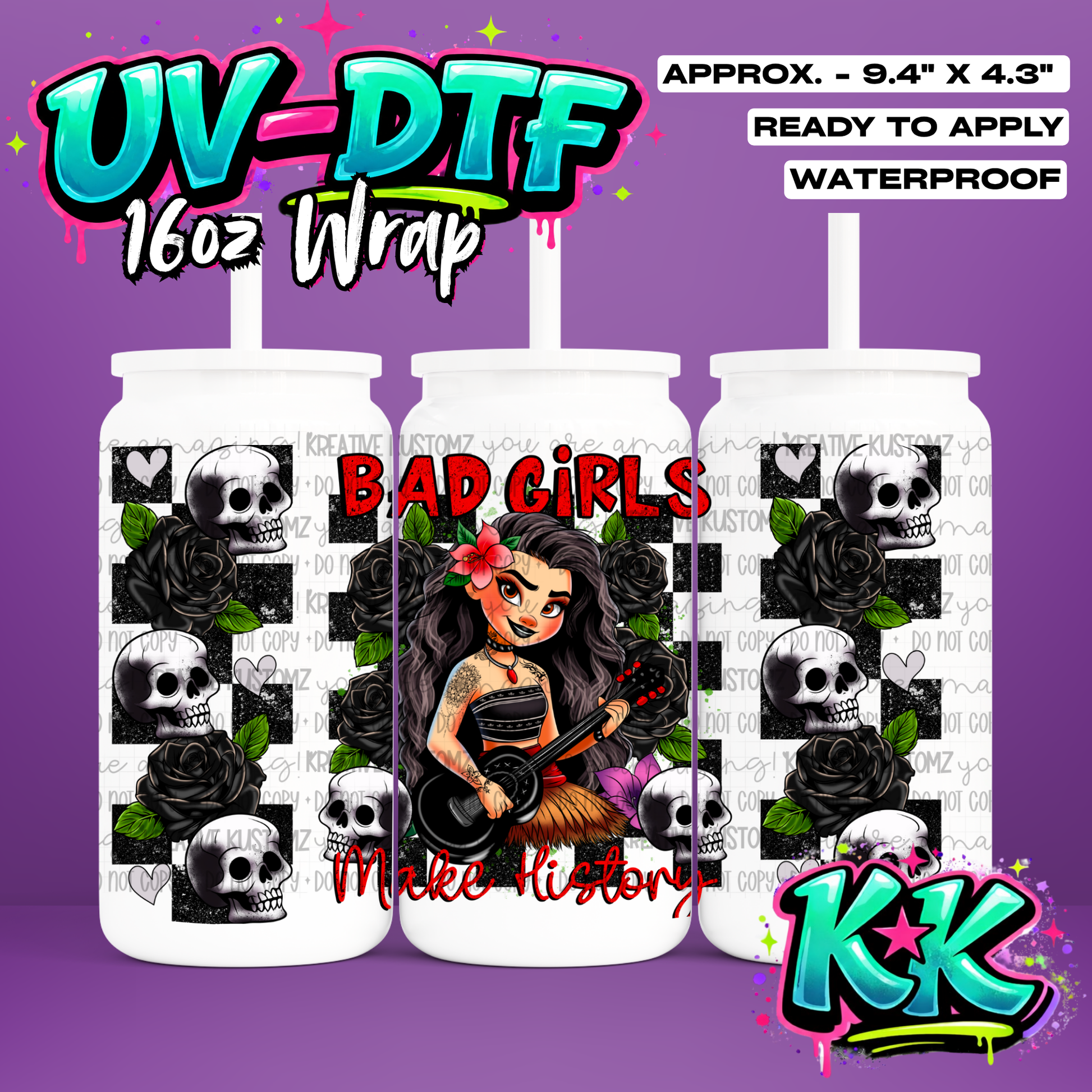 405 | UV DTF Cup Wrap for 16oz Libbey Glass