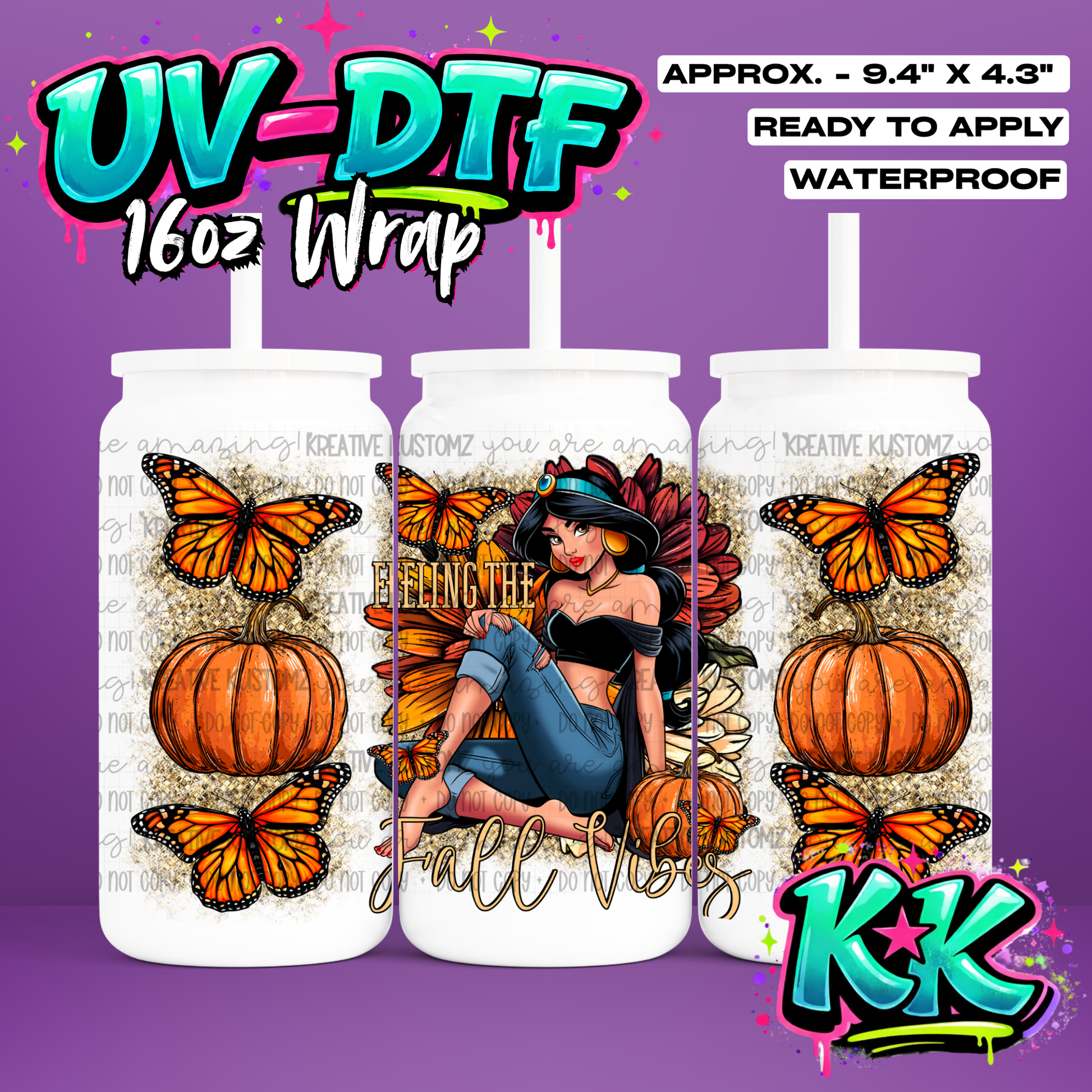 422 | UV DTF Cup Wrap for 16oz Libbey Glass
