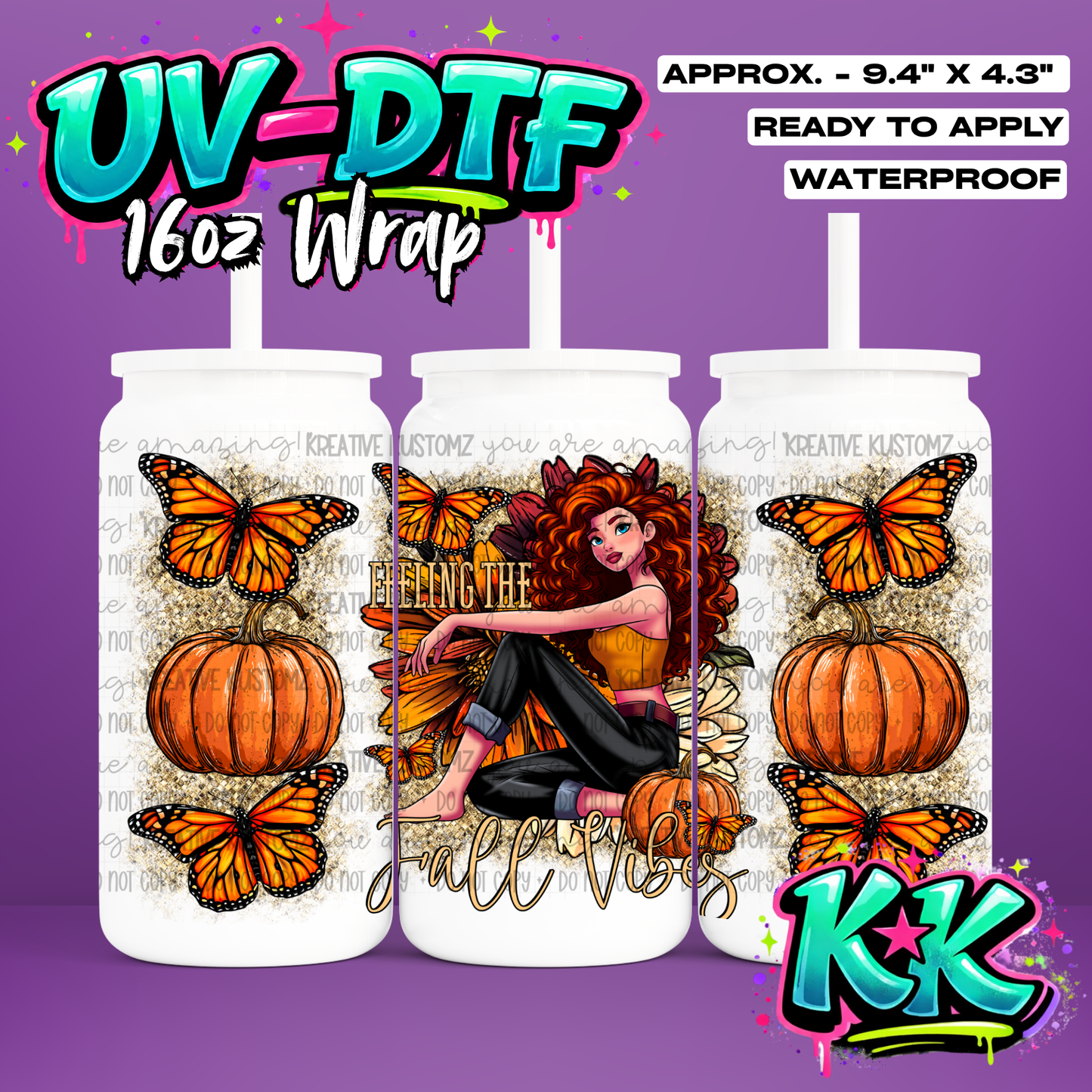 424 | UV DTF Cup Wrap for 16oz Libbey Glass