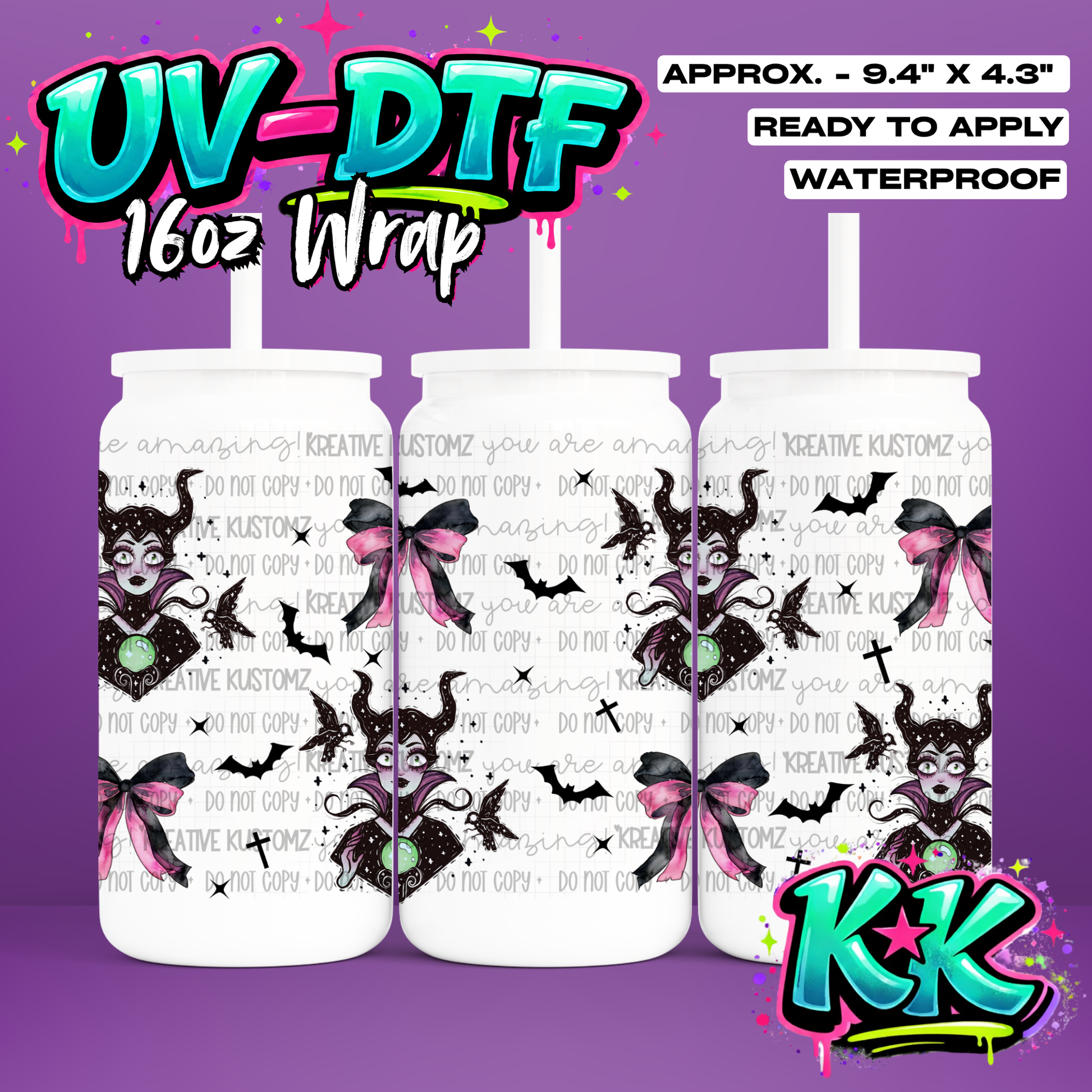 428 | UV DTF Cup Wrap for 16oz Libbey Glass