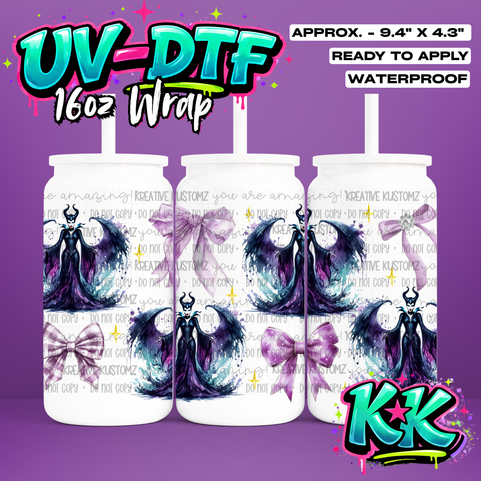 429 | UV DTF Cup Wrap for 16oz Libbey Glass