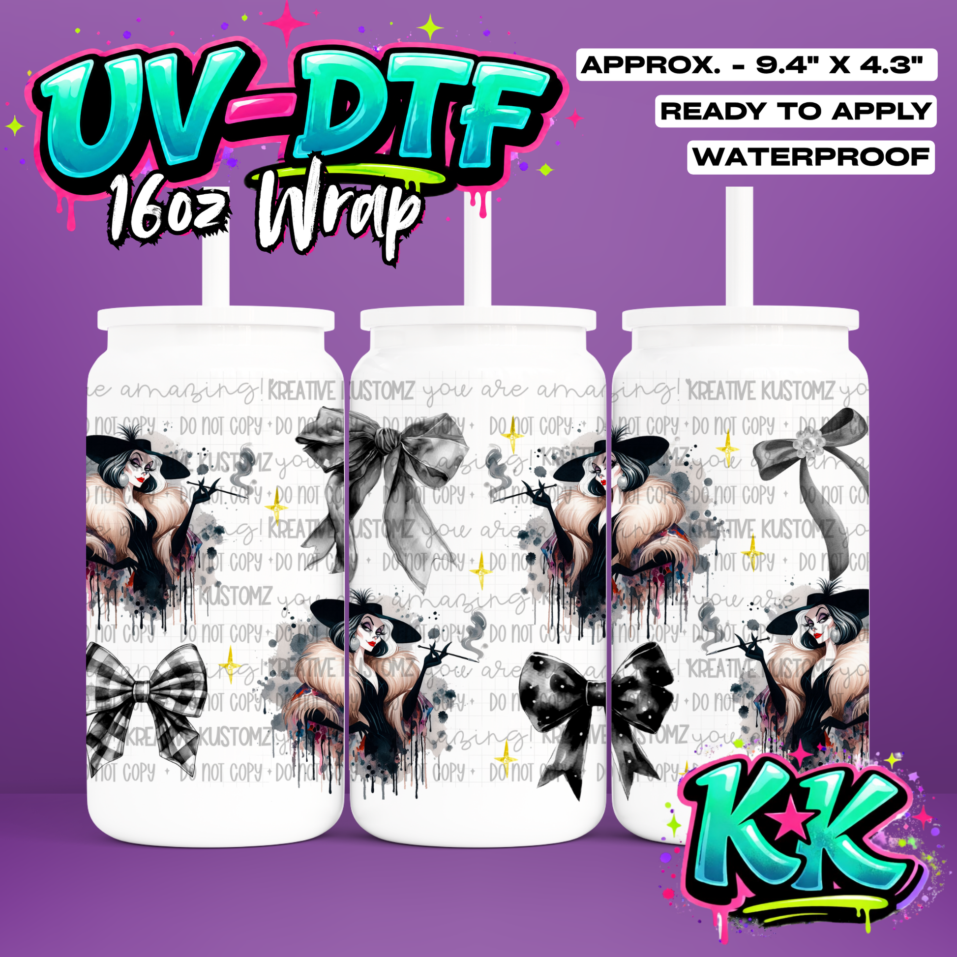 431 | UV DTF Cup Wrap for 16oz Libbey Glass