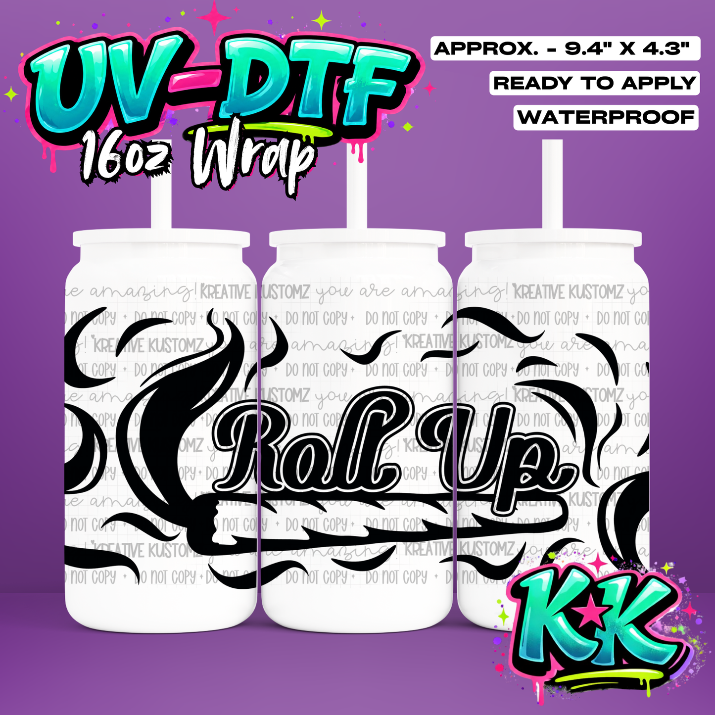 434 | UV DTF Cup Wrap for 16oz Libbey Glass