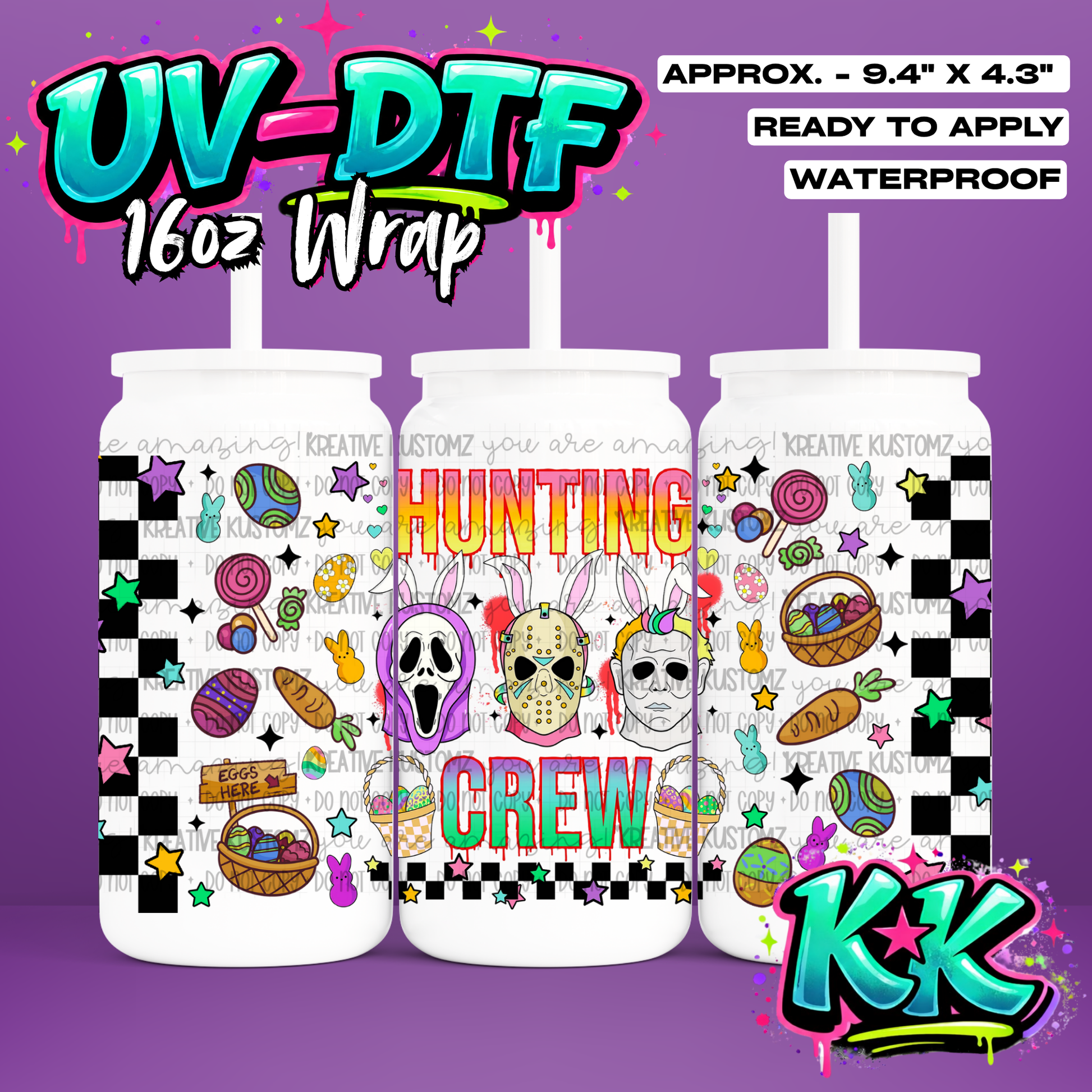 442 | UV DTF Cup Wrap for 16oz Libbey Glass