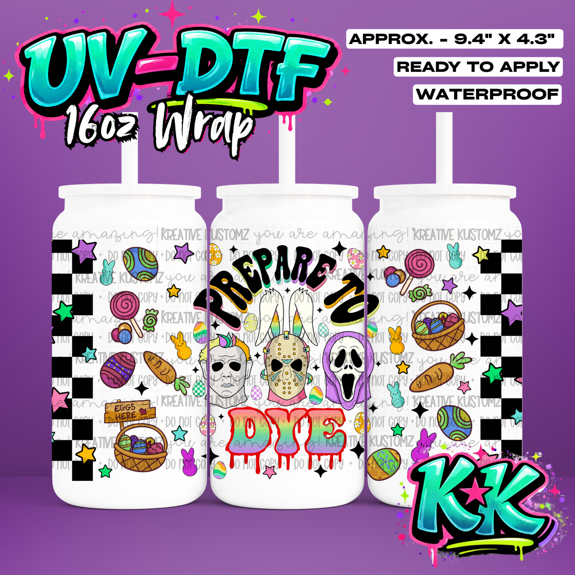 443 | UV DTF Cup Wrap for 16oz Libbey Glass